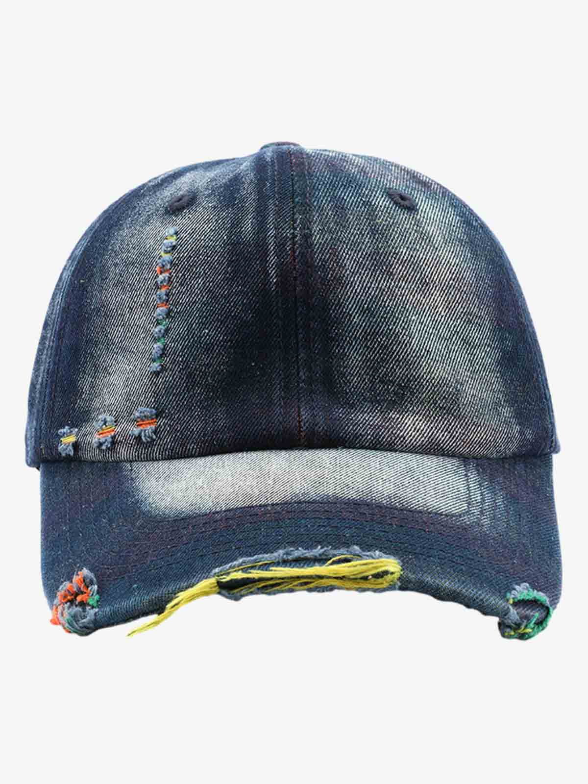 Vintage Washed Distressed Denim Baseball Cap - Image 9