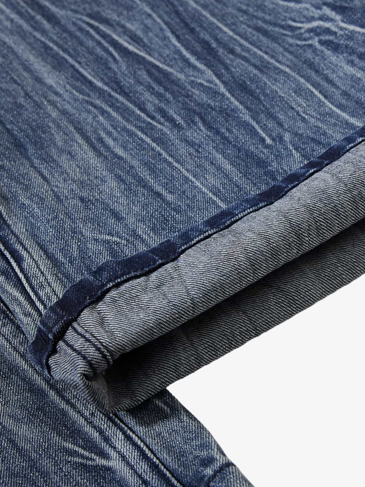 Vintage Washed Distressed Flared Denim Jeans - Image 6