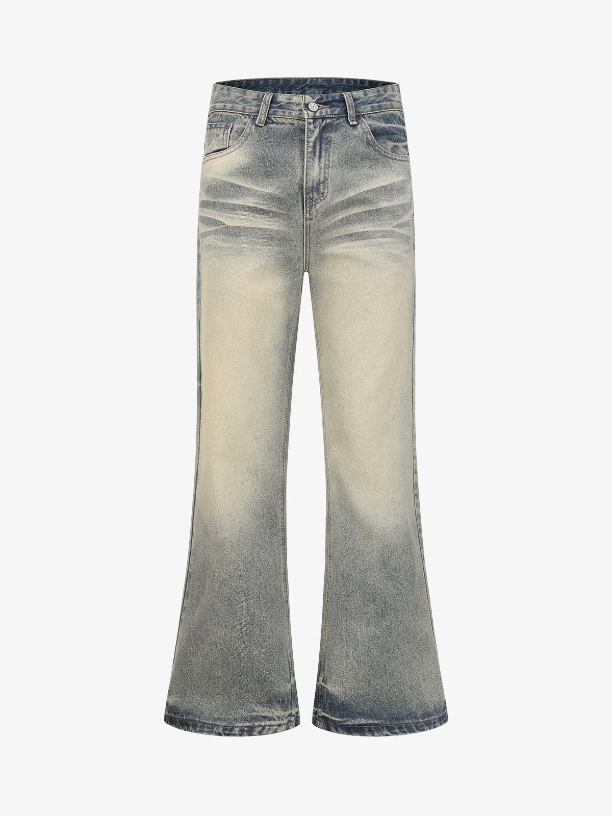 Vintage Washed Flare Jeans - Image 7