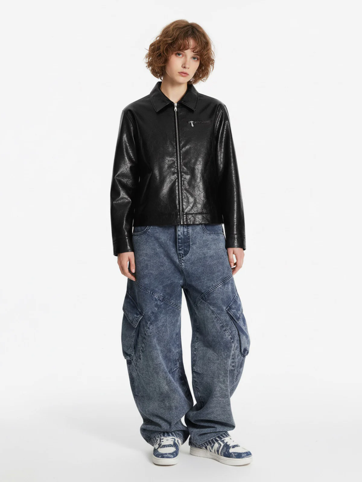 Vintage Washed Multi-Pocket Barrel Jeans - Image 3