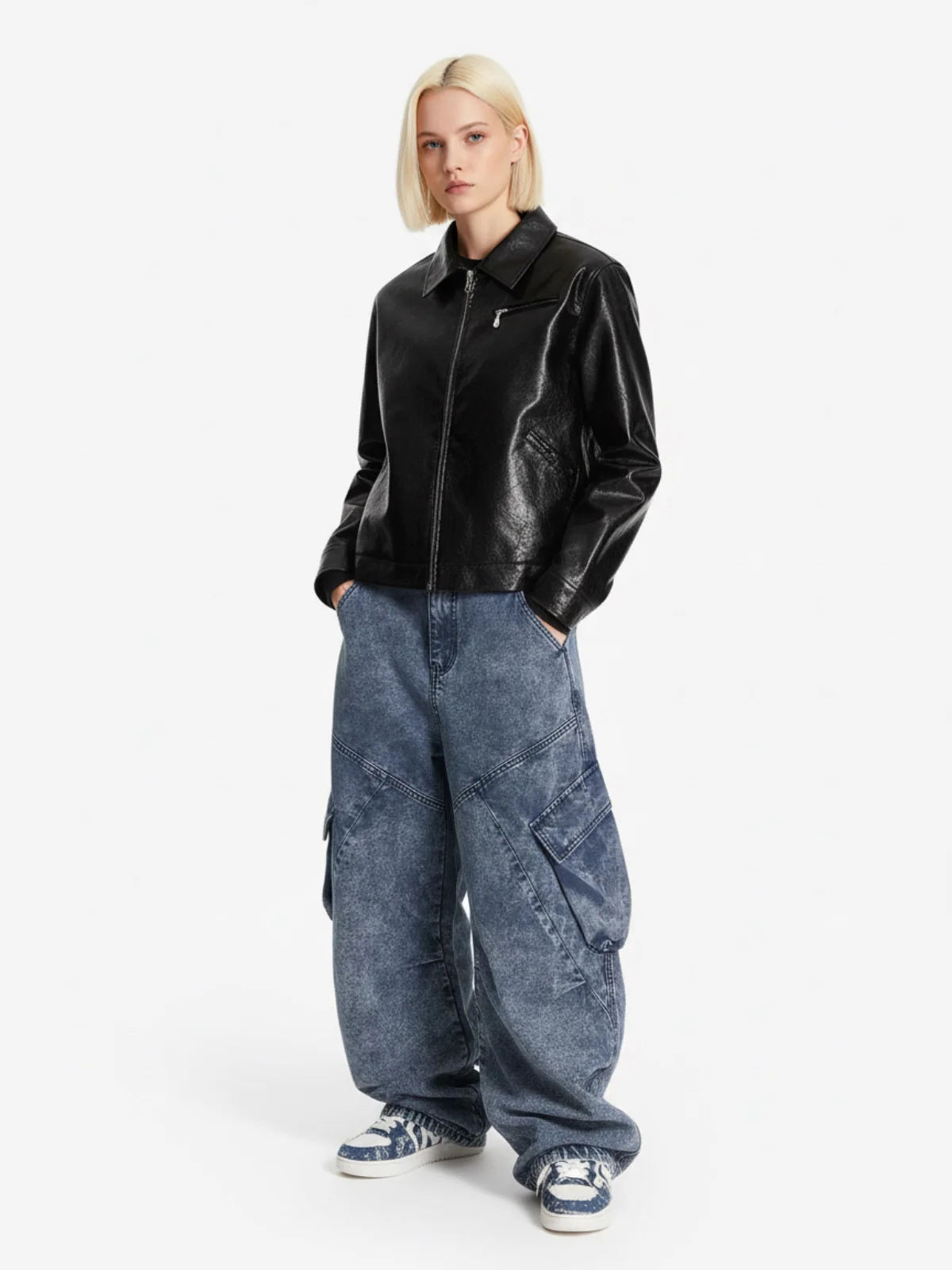 Vintage Washed Multi-Pocket Barrel Jeans - Image 6
