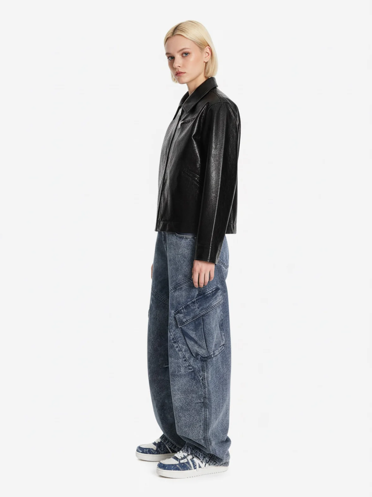 Vintage Washed Multi-Pocket Barrel Jeans - Image 7