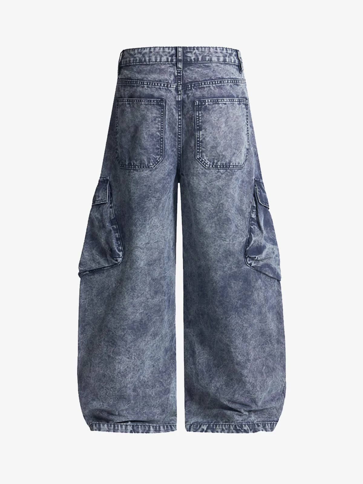 Vintage Washed Multi-Pocket Barrel Jeans - Image 9