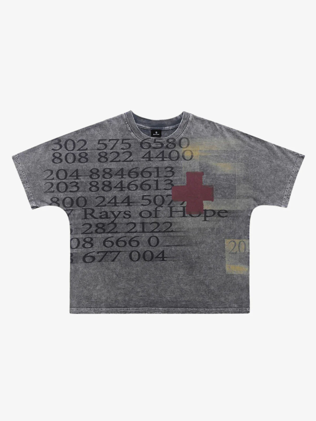 Vintage Washed Number Graphic T-Shirt - Image 2
