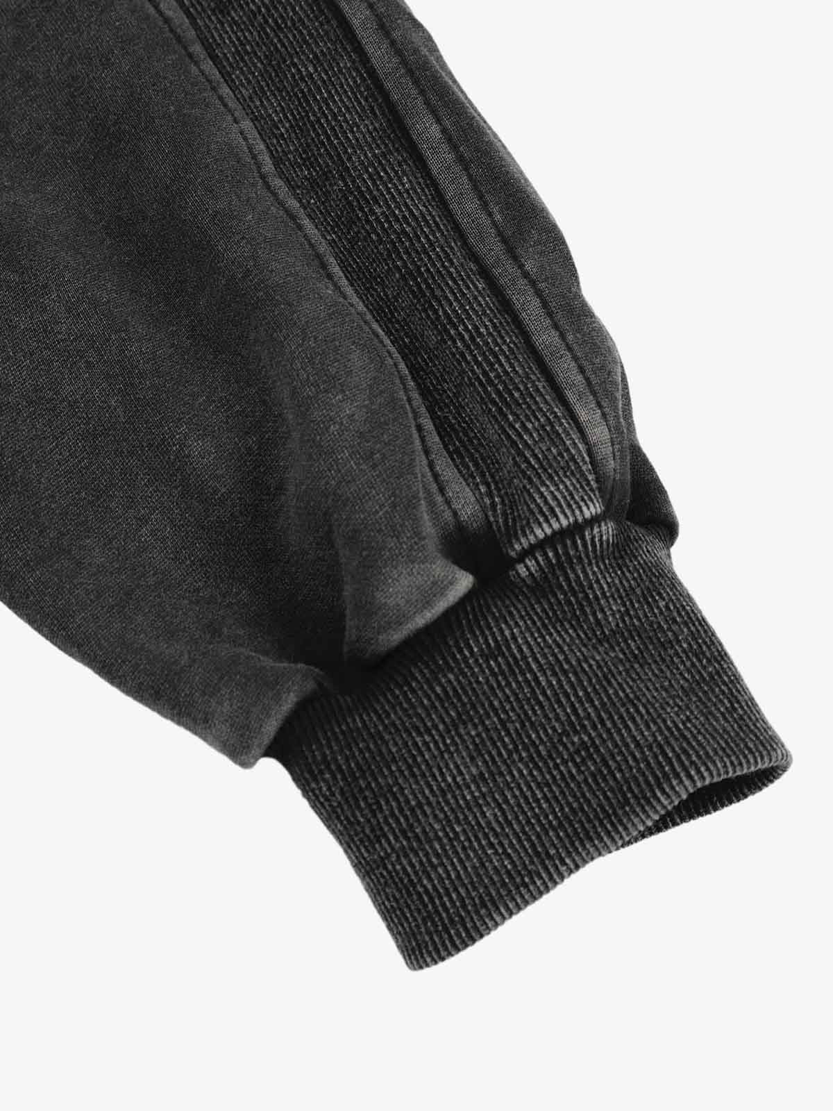 Vintage Washed Panel Construction Zip-Up Hoodie - Image 10