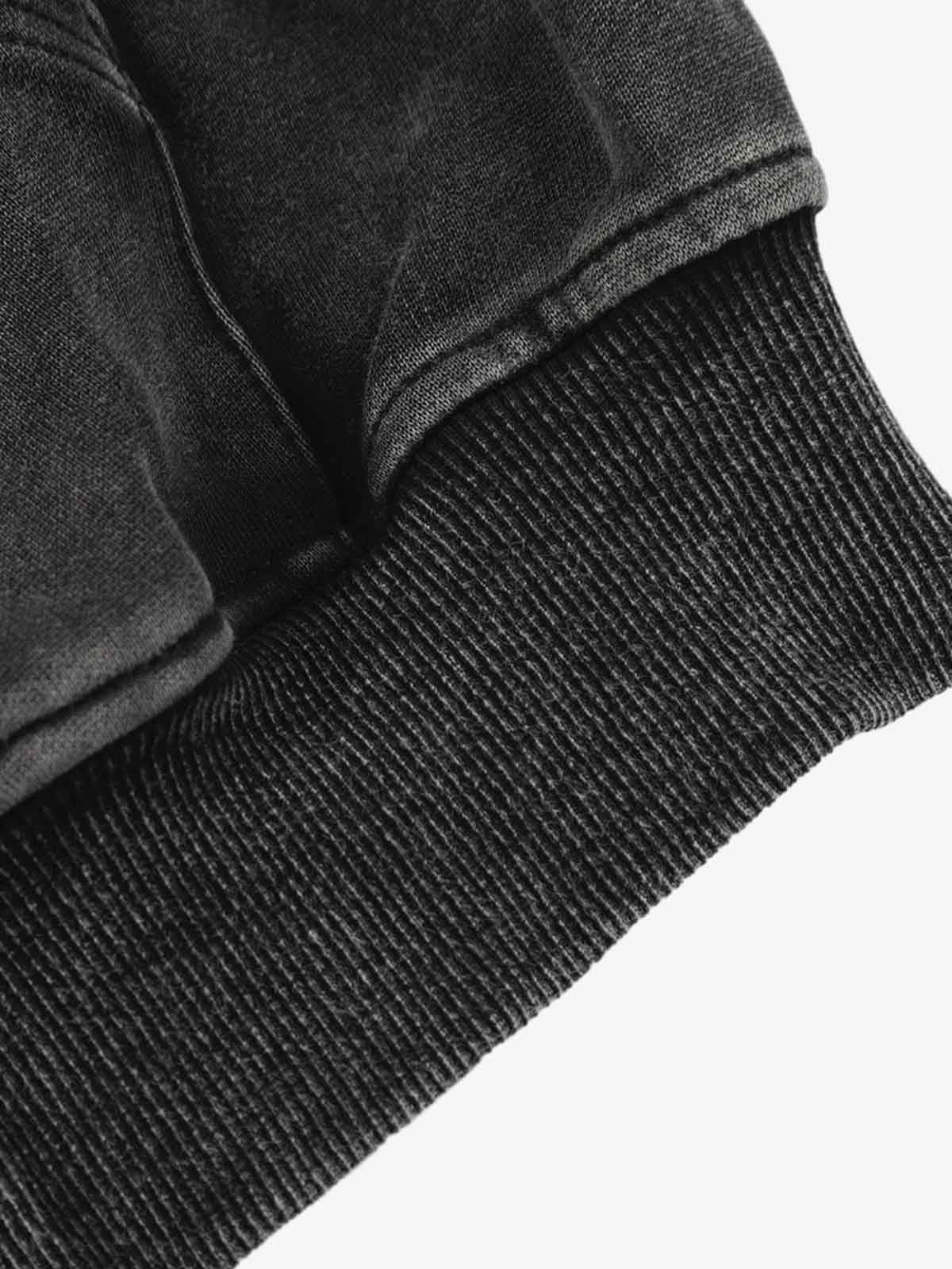 Vintage Washed Panel Construction Zip-Up Hoodie - Image 11