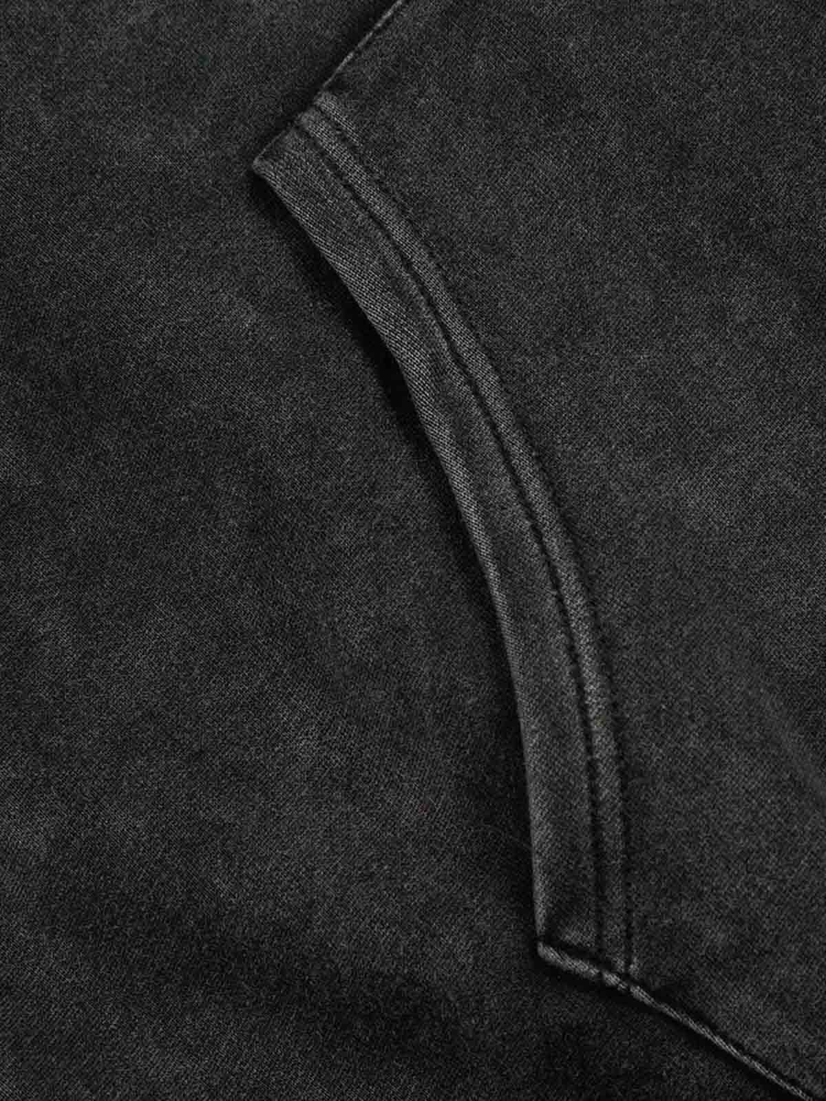 Vintage Washed Panel Construction Zip-Up Hoodie - Image 12