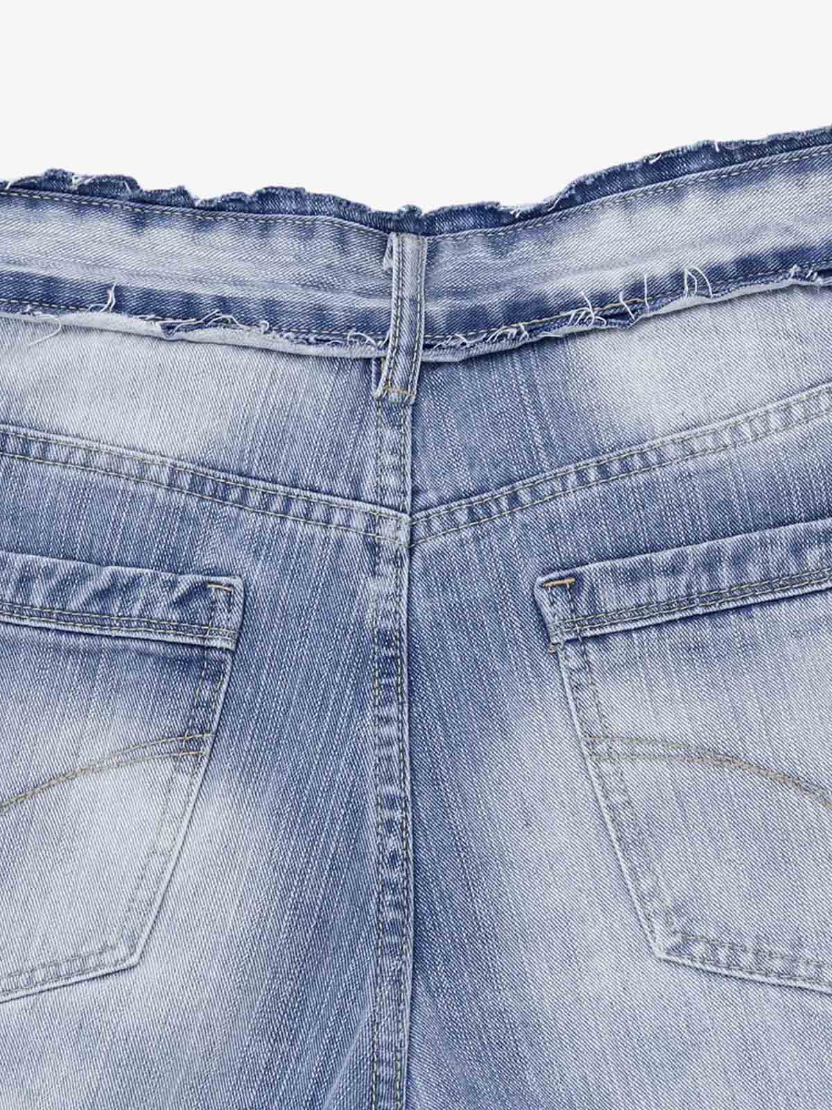 Vintage Washed Patchwork Distressed Scimitar Jeans - Image 5