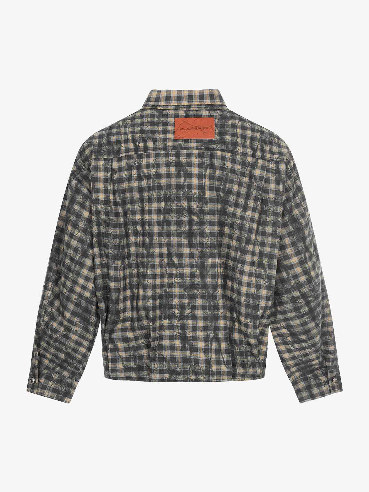 Vintage Washed Plaid Cropped Shirt Jacket - Image 4