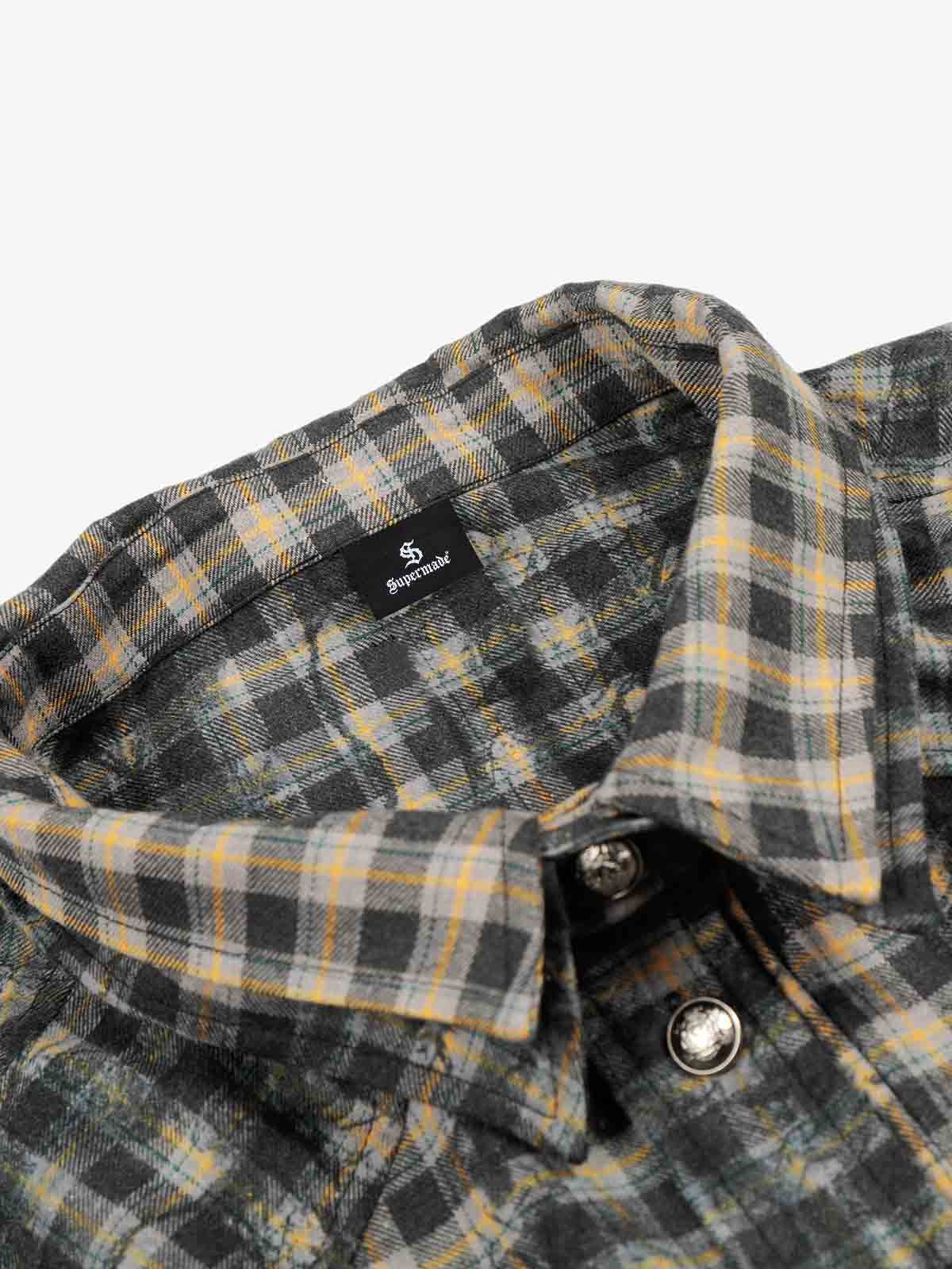 Vintage Washed Plaid Cropped Shirt Jacket - Image 5