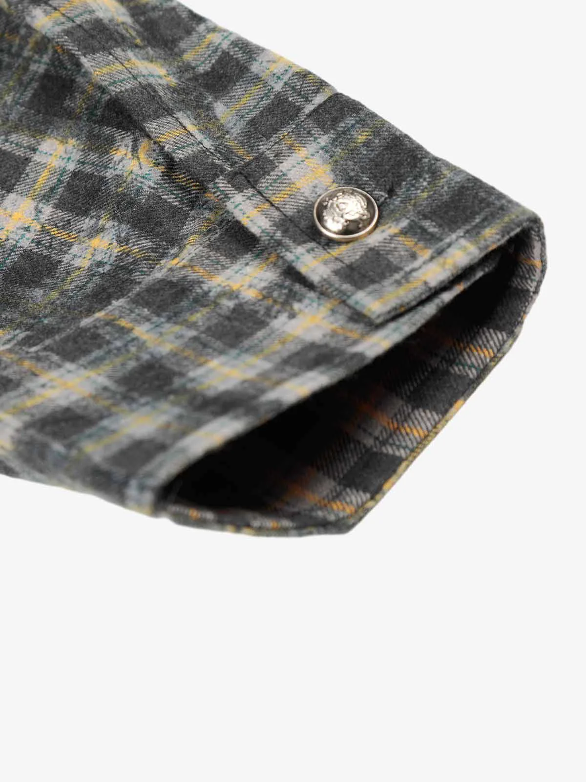 Vintage Washed Plaid Cropped Shirt Jacket - Image 7