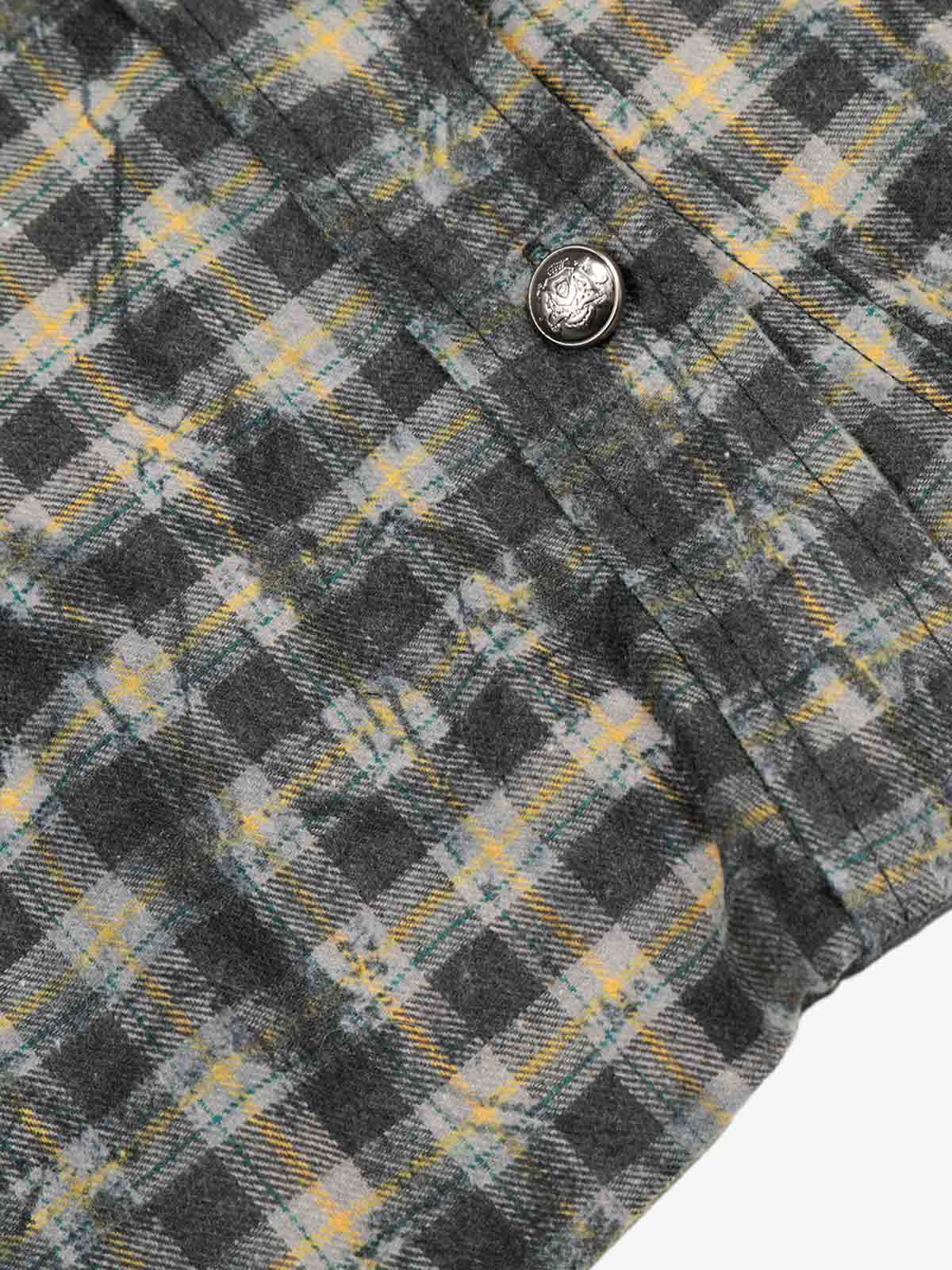 Vintage Washed Plaid Cropped Shirt Jacket - Image 8