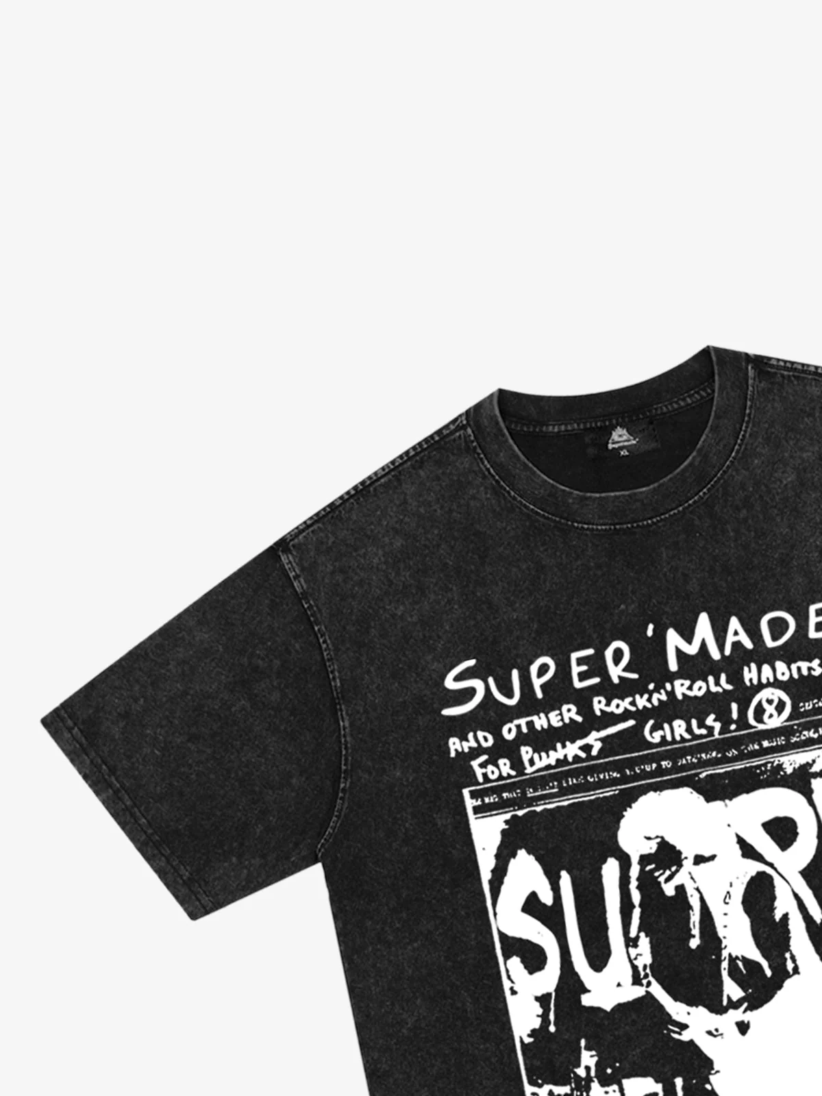 Vintage Washed Punk Graphic Print T-Shirt - Image 10