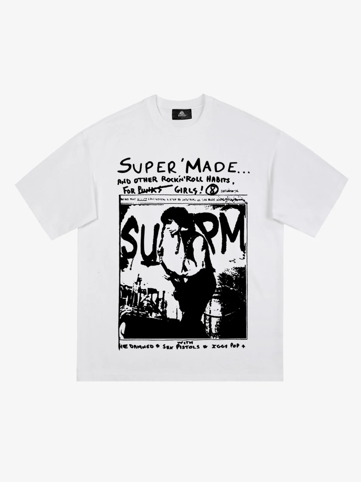 Vintage Washed Punk Graphic Print T-Shirt - Image 6