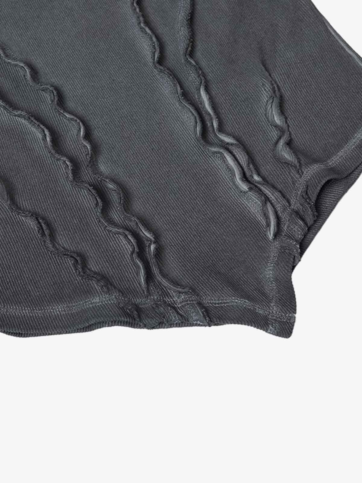 Vintage Washed Sculpted Seam Ribbed Long Sleeve T-Shirt - Image 10