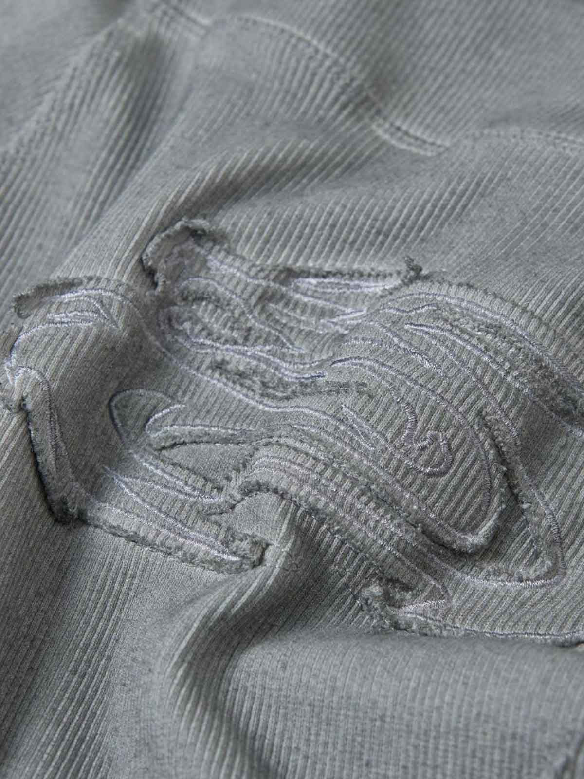 Vintage Washed Sculpted Seam Ribbed Long Sleeve T-Shirt - Image 12