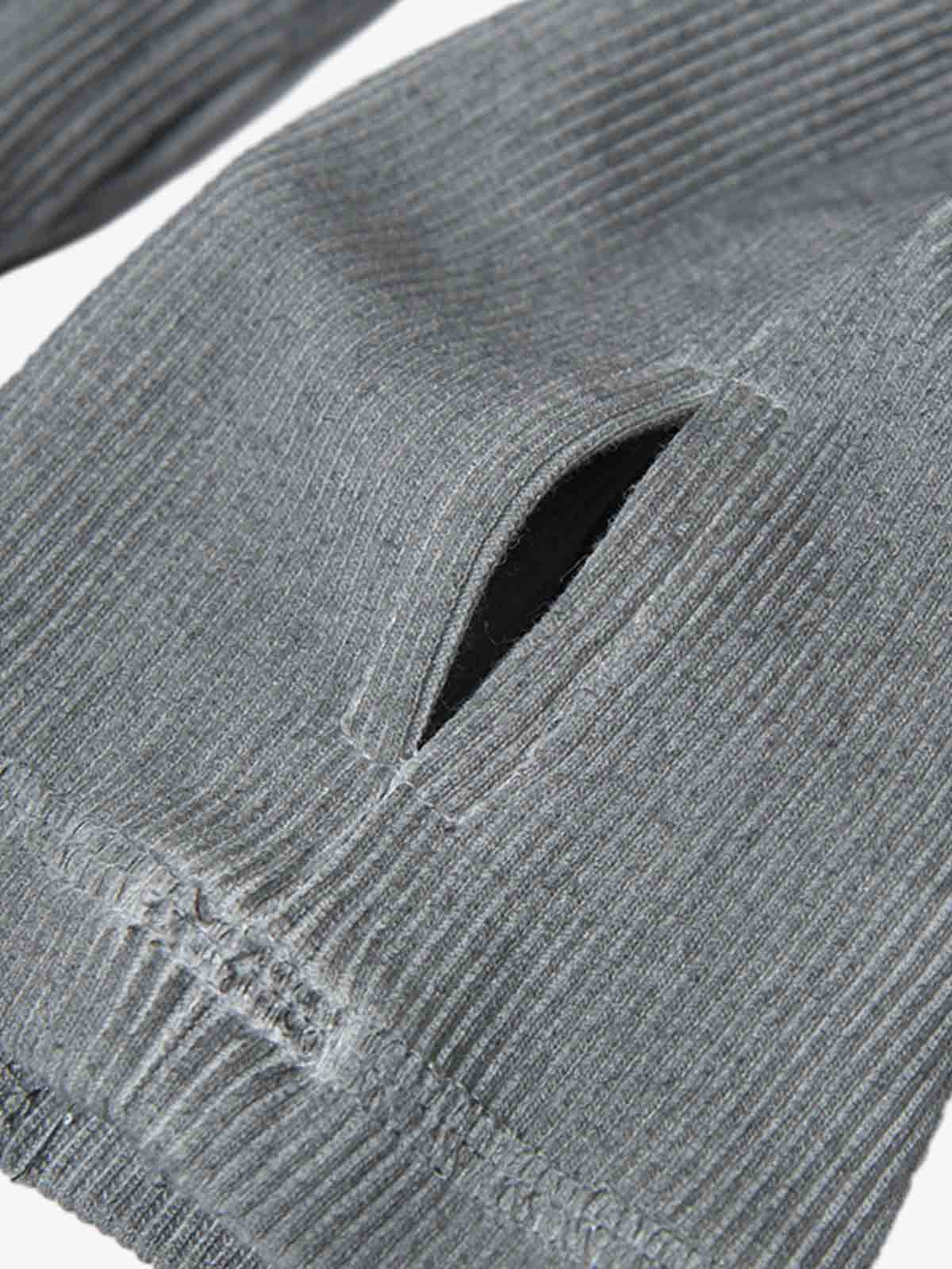 Vintage Washed Sculpted Seam Ribbed Long Sleeve T-Shirt - Image 6