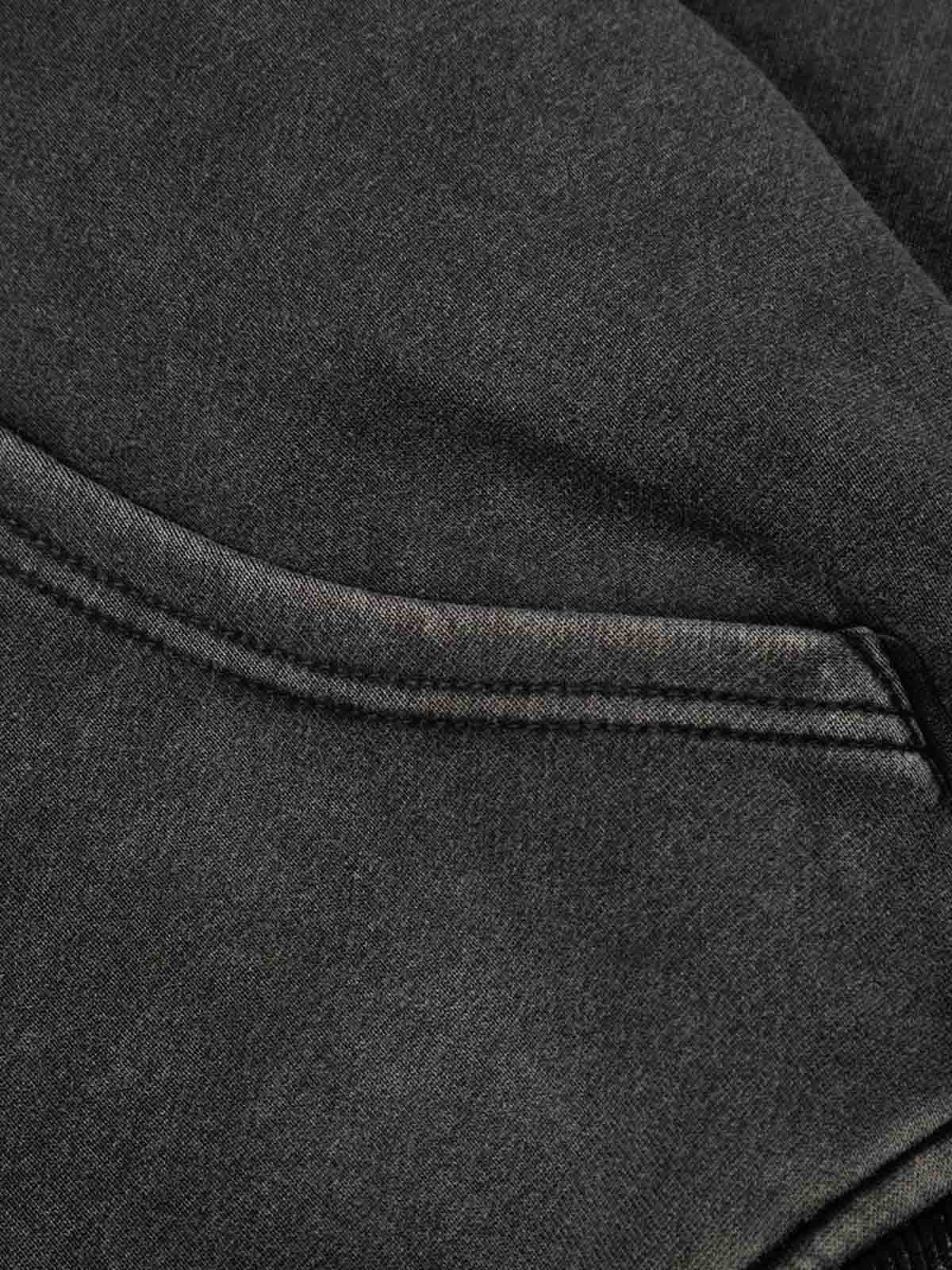 Vintage Washed Symmetrical Star Rhinestone Zip-Up Hoodie - Image 11