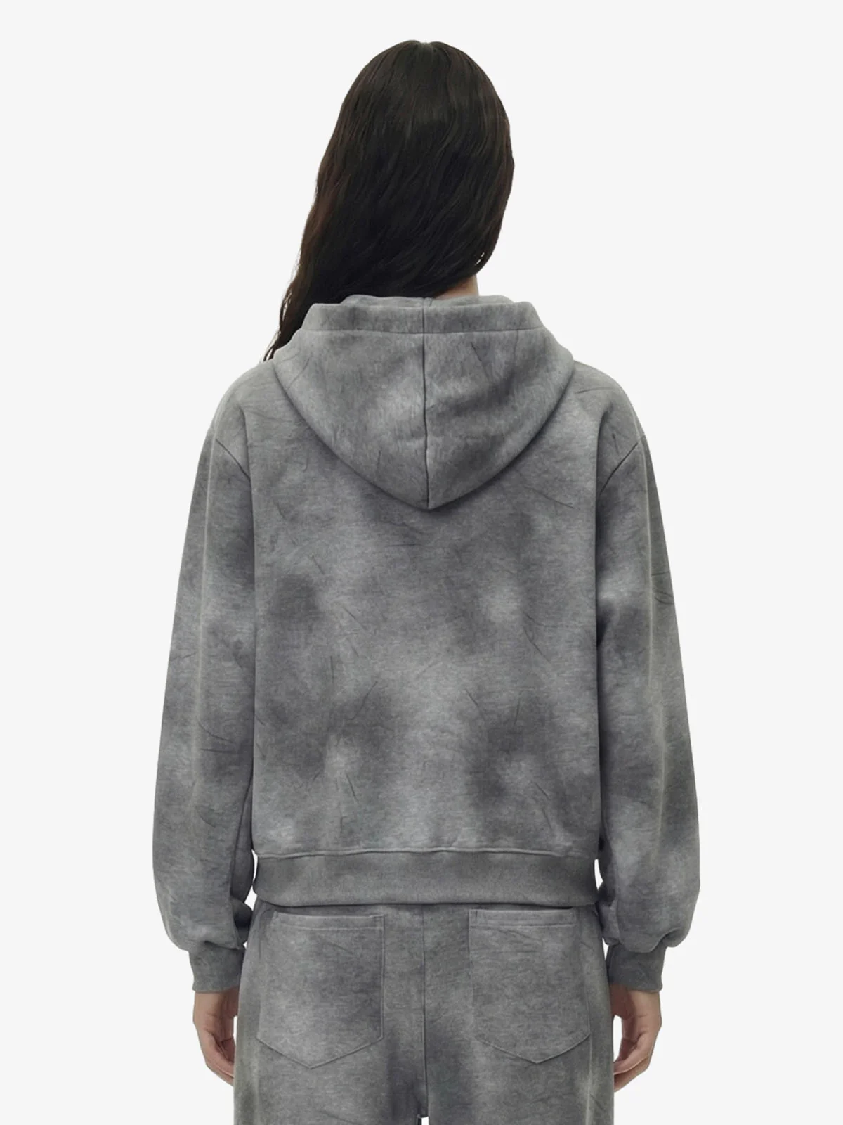 Vintage Washed Tie-Dye Zip Up Hoodie & Barrel Sweatpants Tracksuit - Image 7