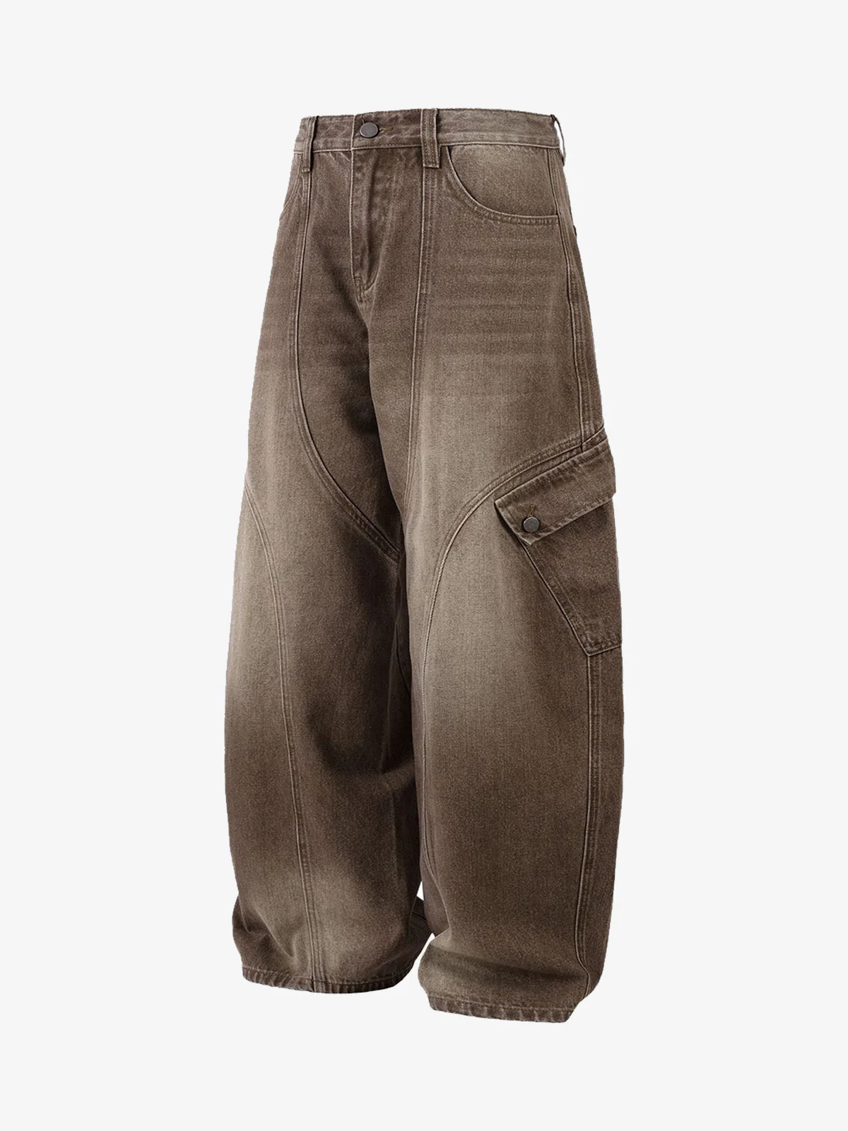 Vintage Washed Workwear Barrel Jeans - Image 7
