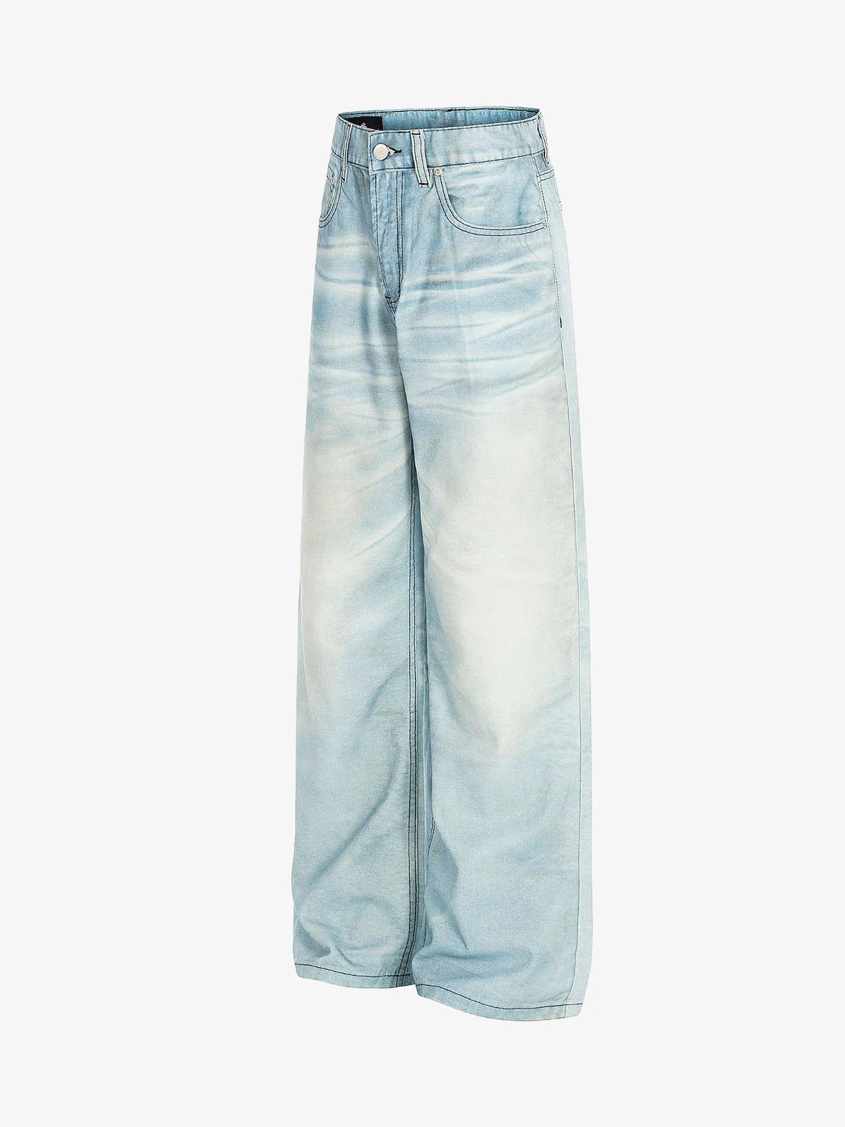 Vintage Whisker Wash Denim Jeans - Image 3