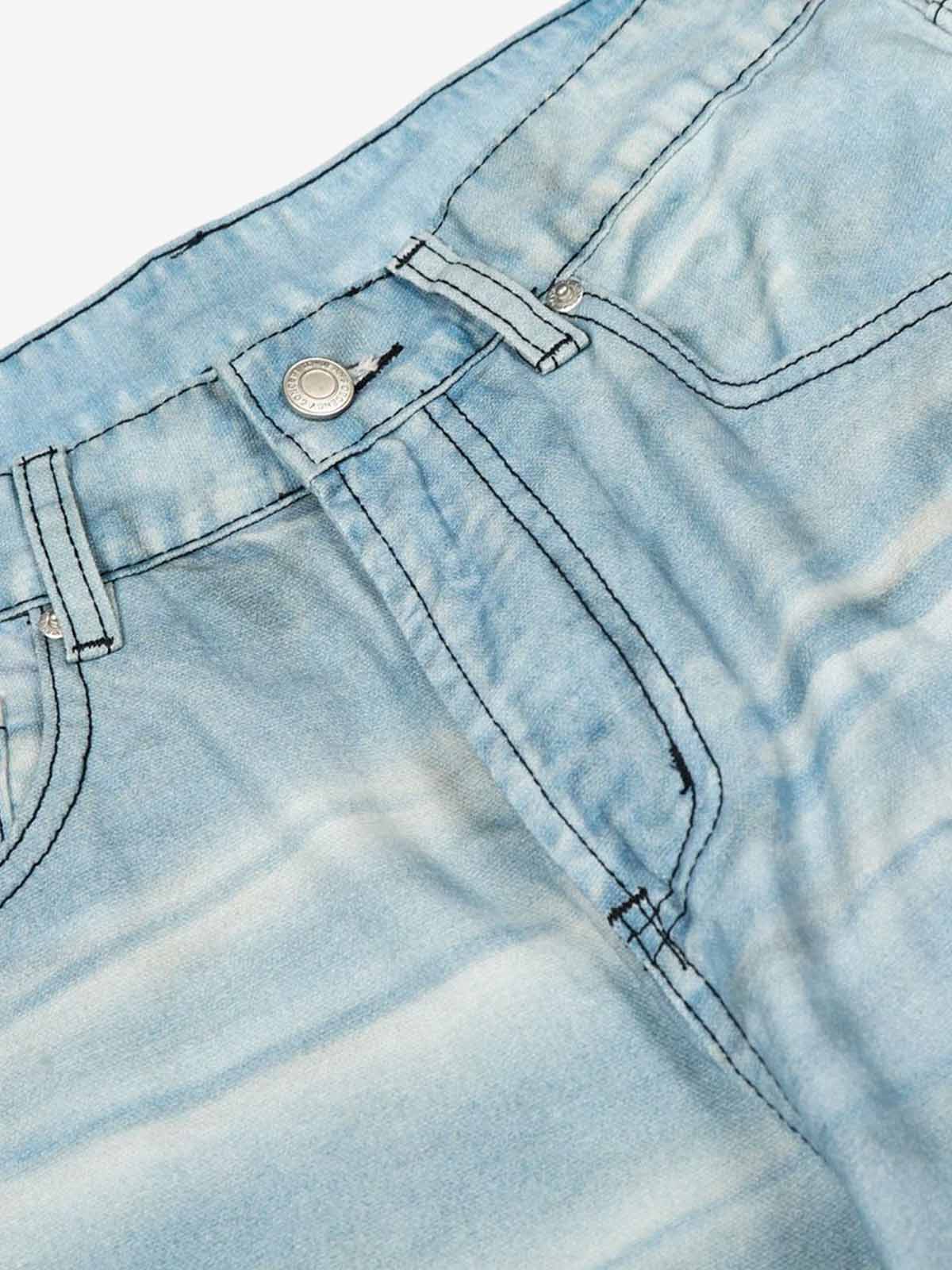 Vintage Whisker Wash Denim Jeans - Image 4
