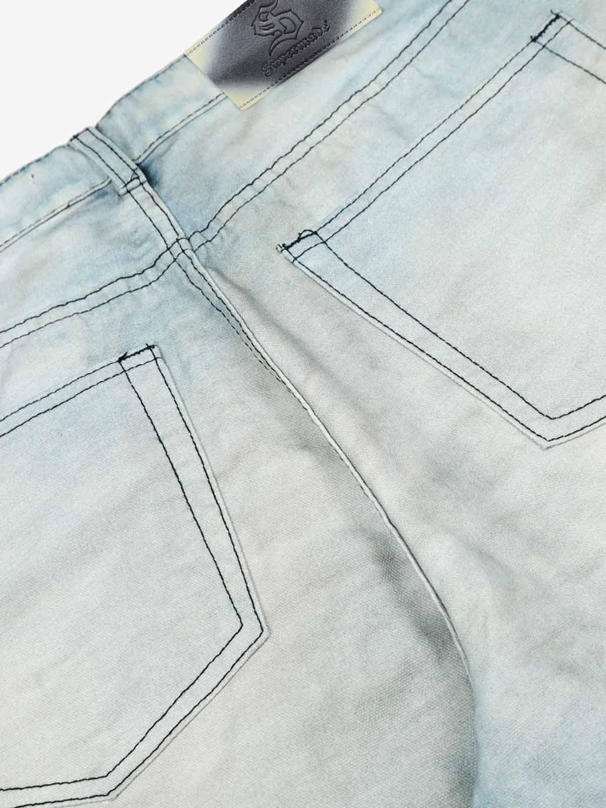 Vintage Whisker Wash Denim Jeans - Image 5