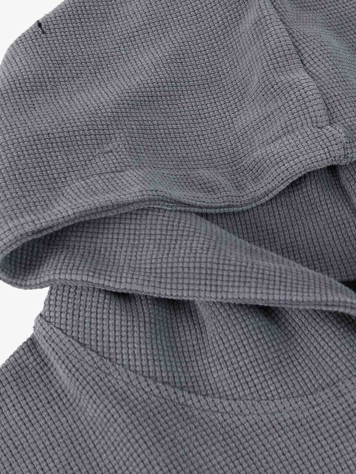 Waffle-Knit Distressed Button-Pattern Hoodie - Image 14