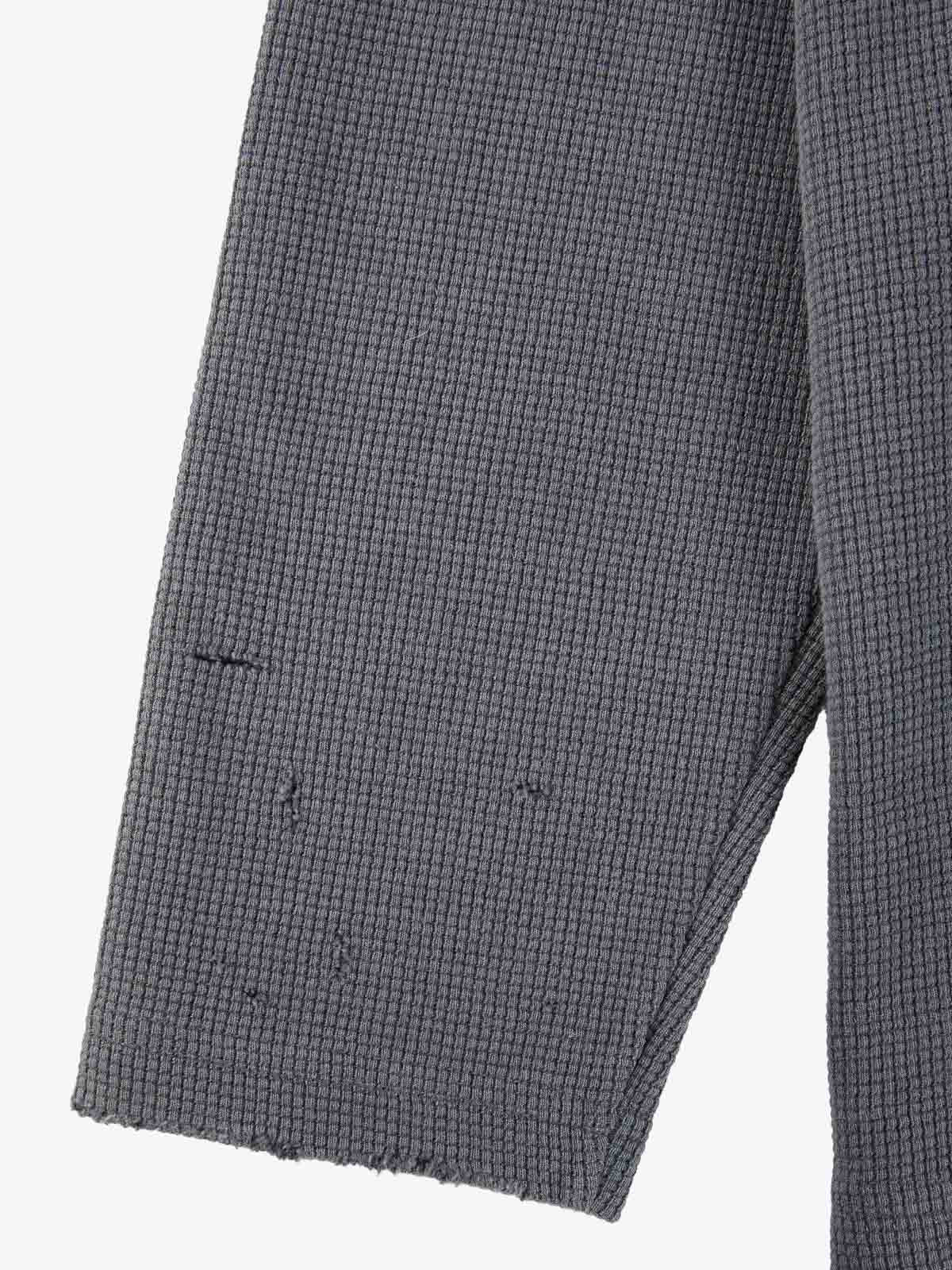 Waffle-Knit Distressed Button-Pattern Hoodie - Image 16