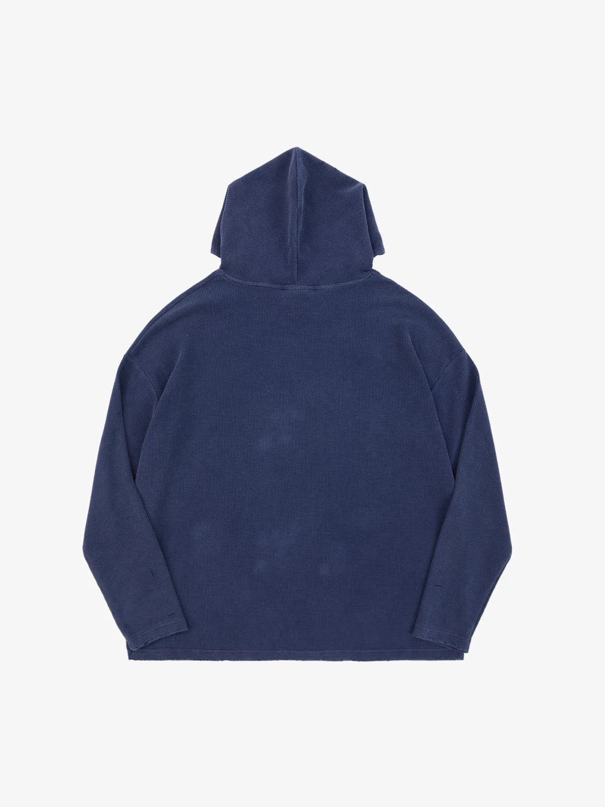 Waffle-Knit Distressed Button-Pattern Hoodie - Image 9