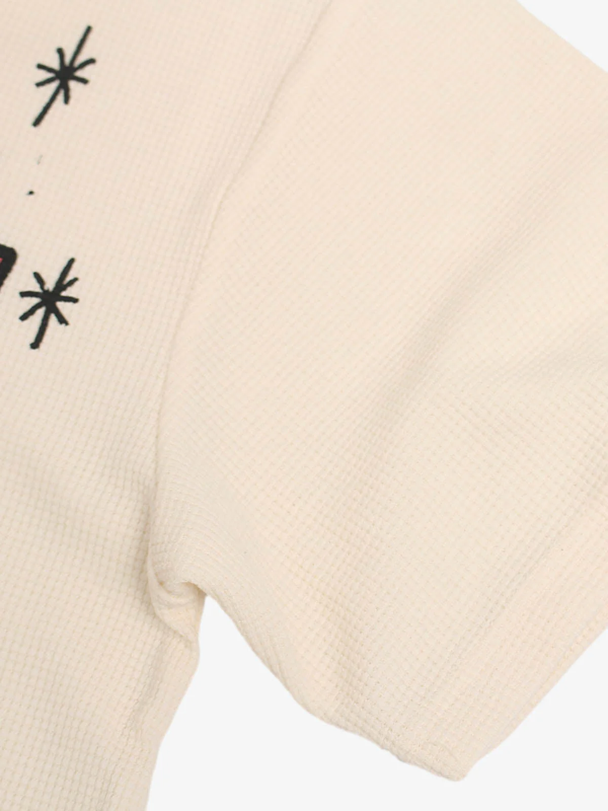 Waffle Knit Graffiti Devil Graphic Oversized T-Shirt - Image 9