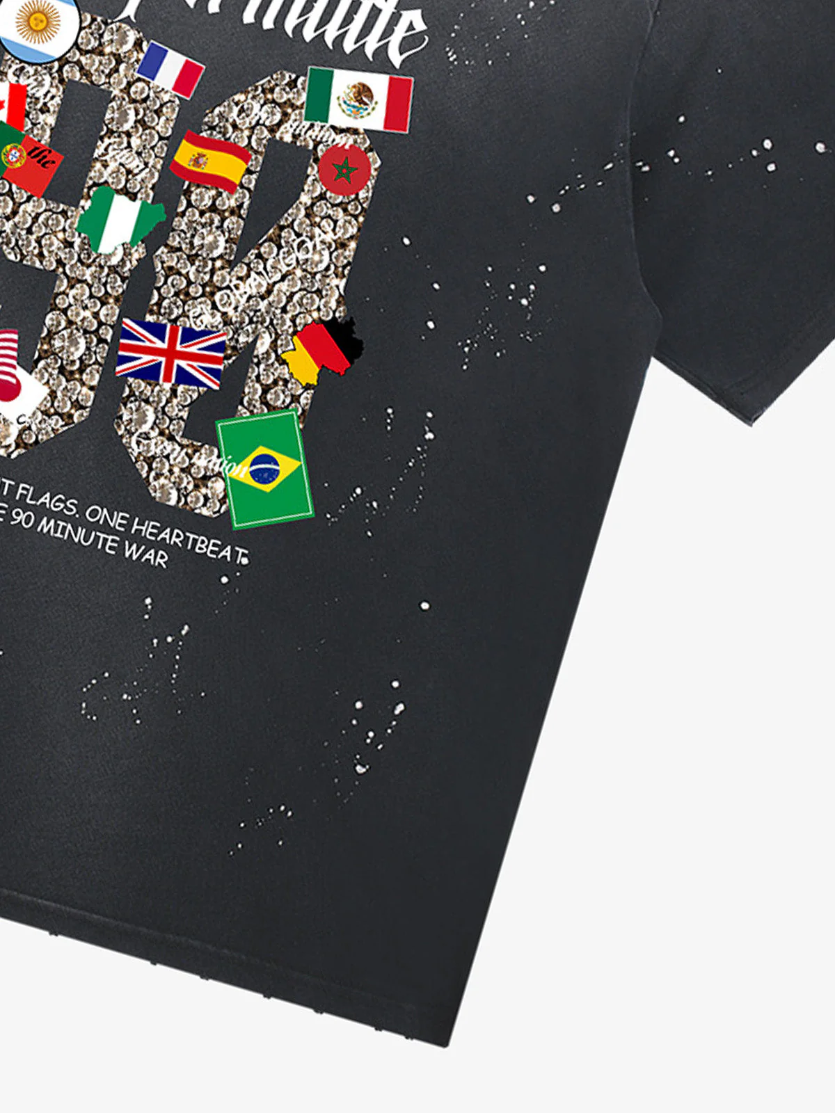 Washed 90 Flags Soccer Graphic T-Shirt - Image 6
