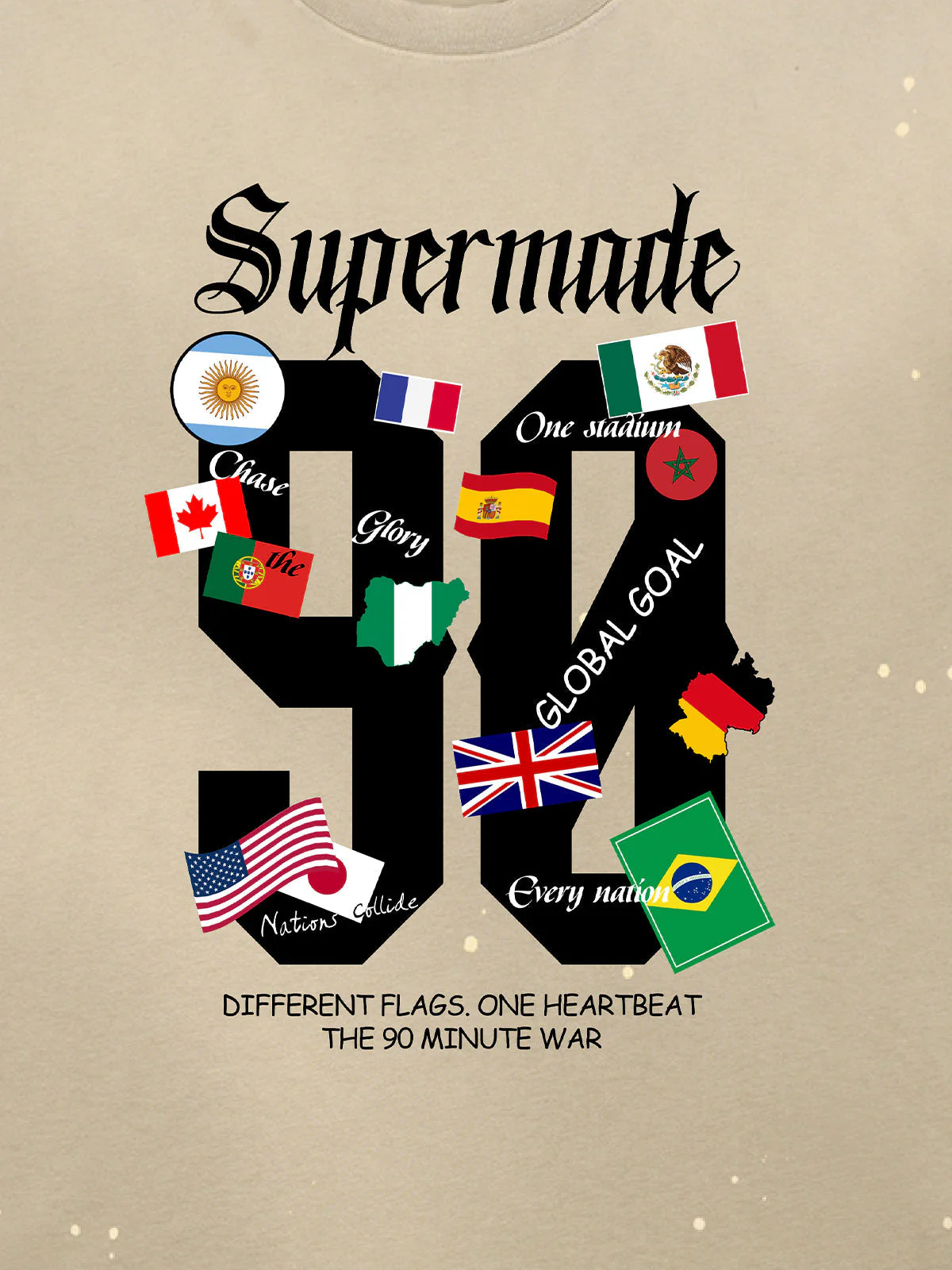 Washed 90 Flags Soccer Graphic T-Shirt - Image 8