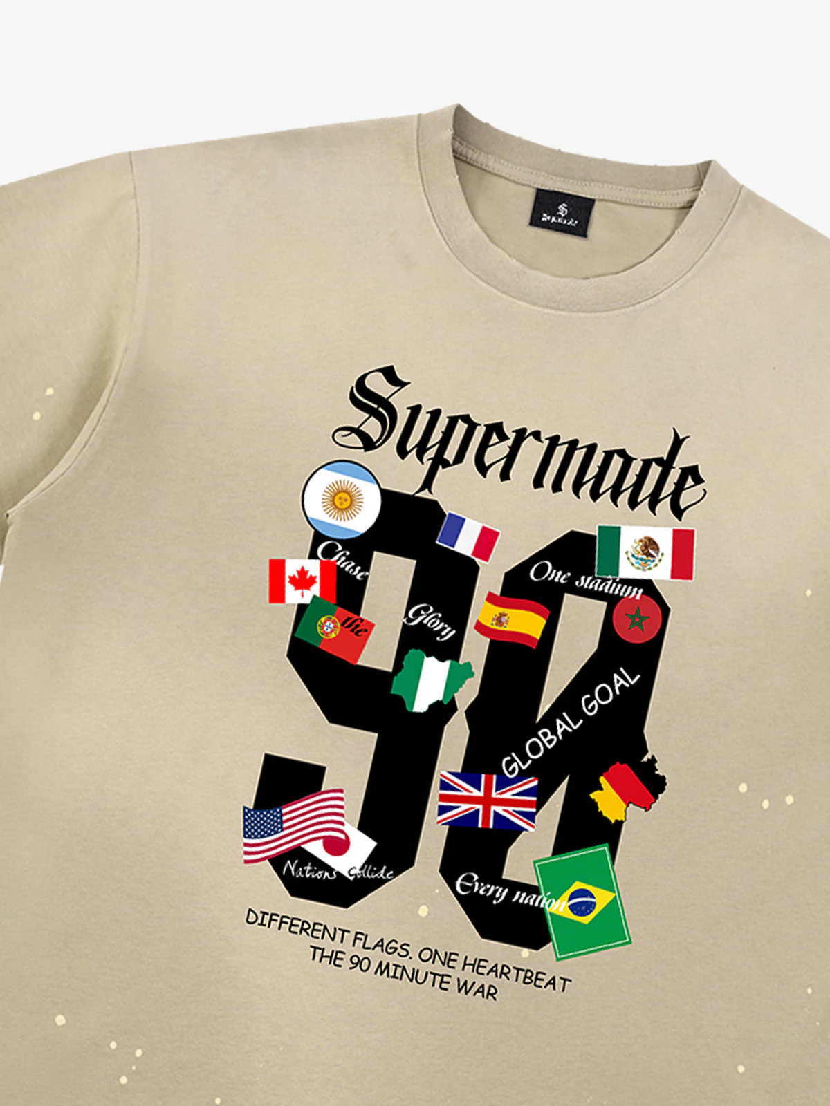 Washed 90 Flags Soccer Graphic T-Shirt - Image 9