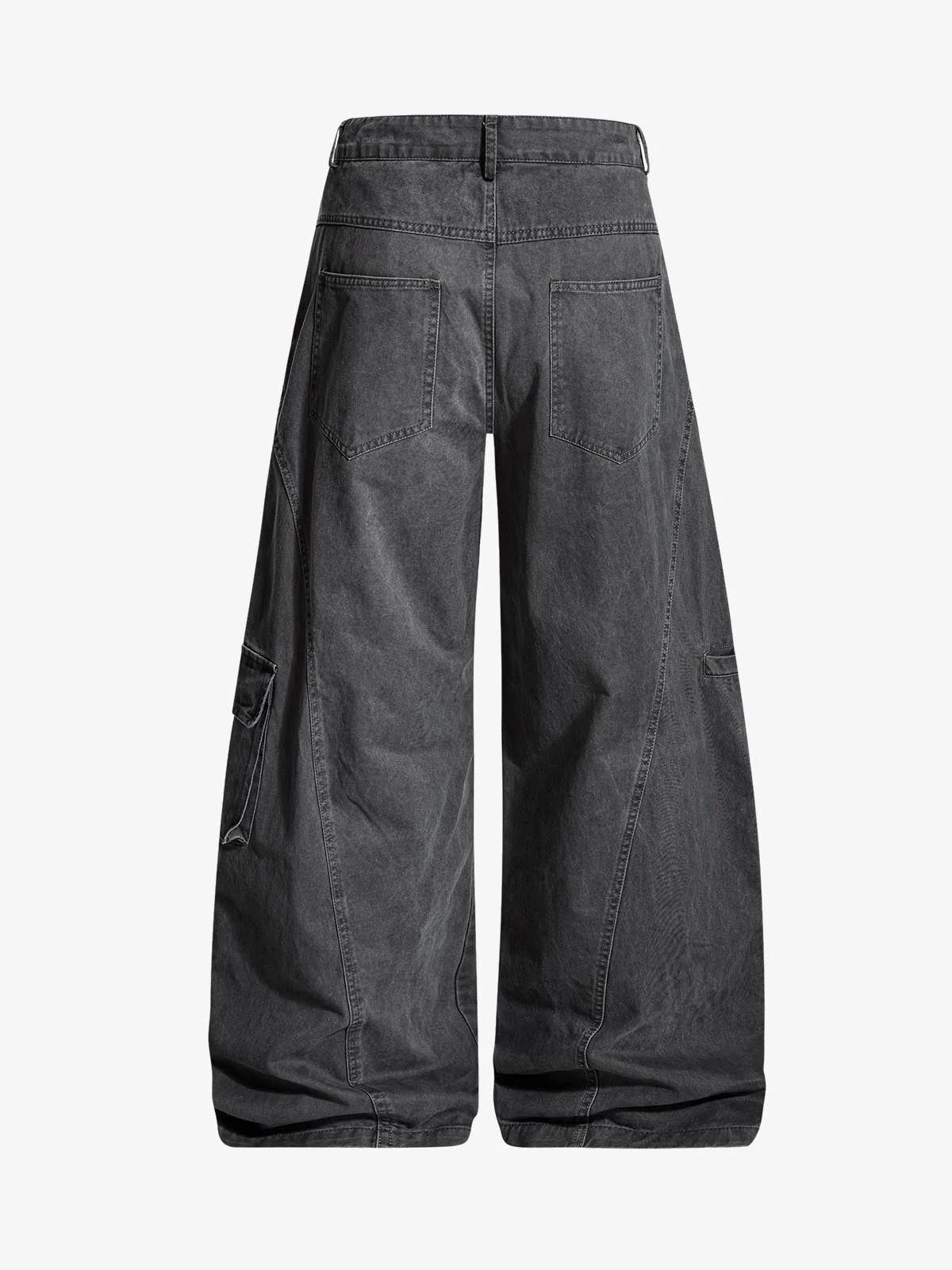 Washed Cargo Webbing Barrel Pants - Image 5