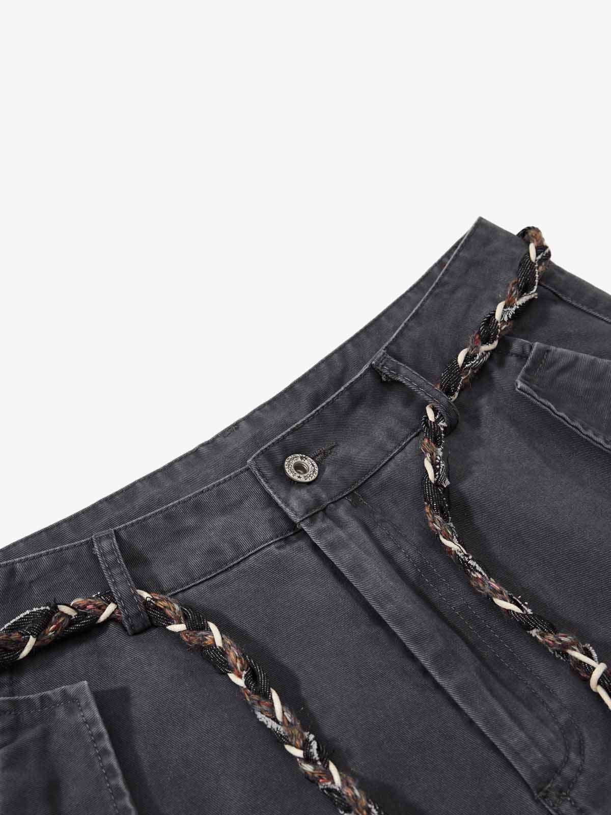 Washed Cargo Webbing Barrel Pants - Image 7