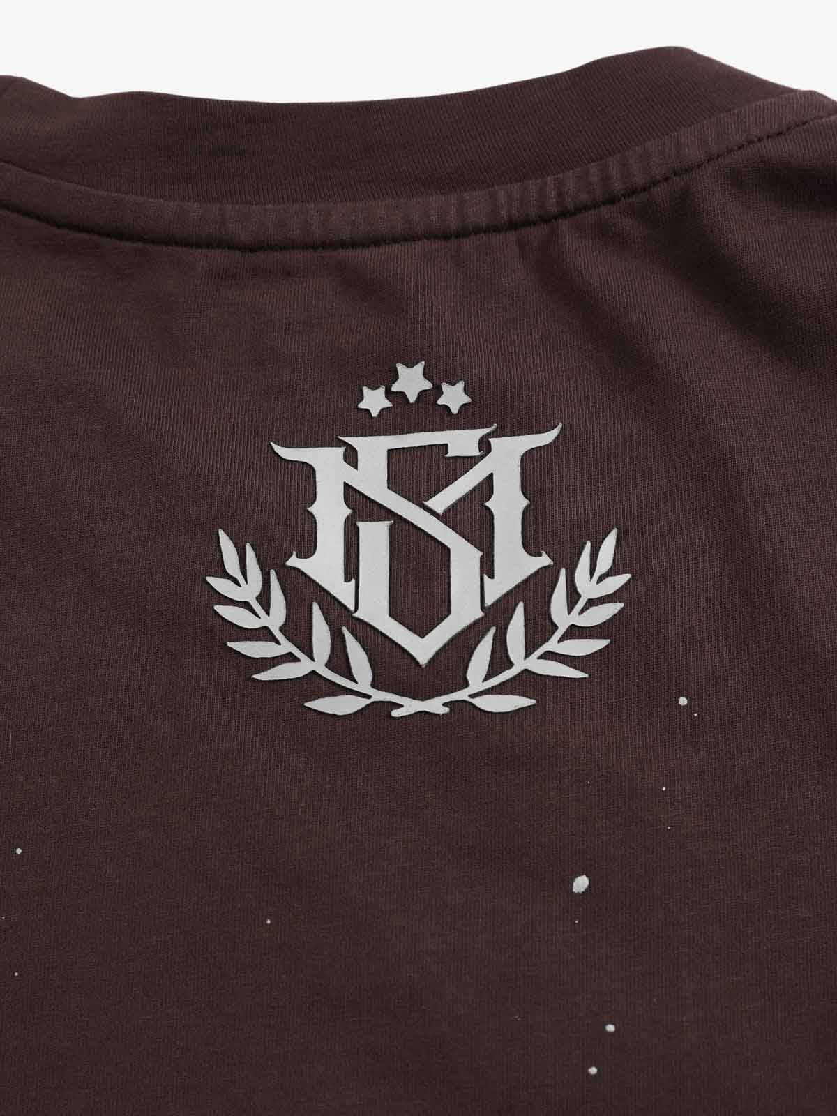 Washed Cotton Paint-Splatter Logo Graphic Long Sleeve T-Shirt - Image 10