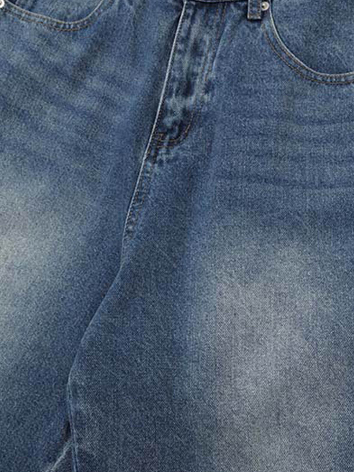 Washed Denim Wide Leg Jorts - Image 5
