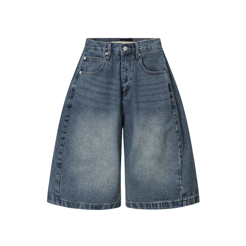 Washed Denim Wide Leg Jorts - Image 8