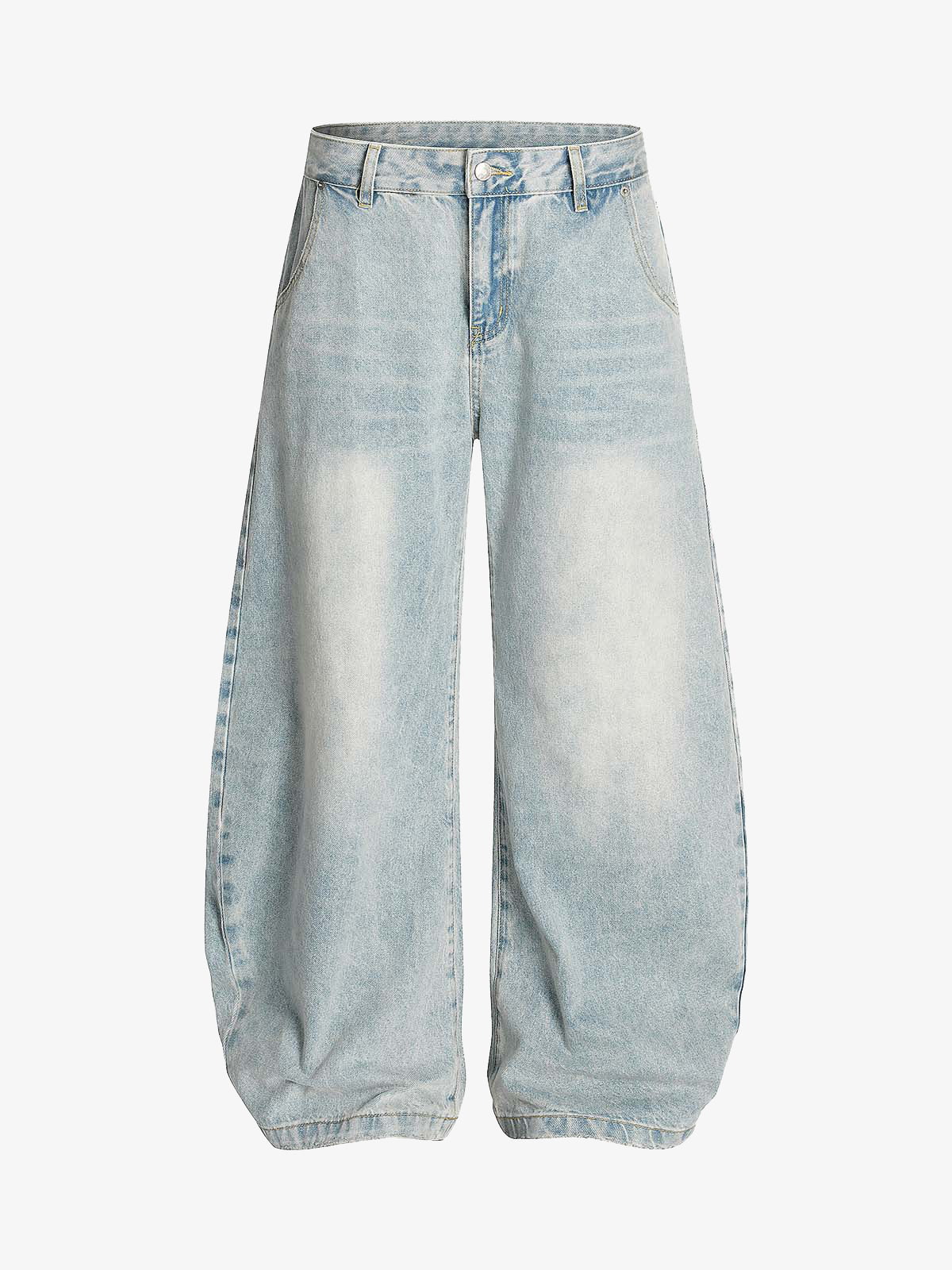 Denim Washed Distressed Barrel Jeans - 2511 - Image 2