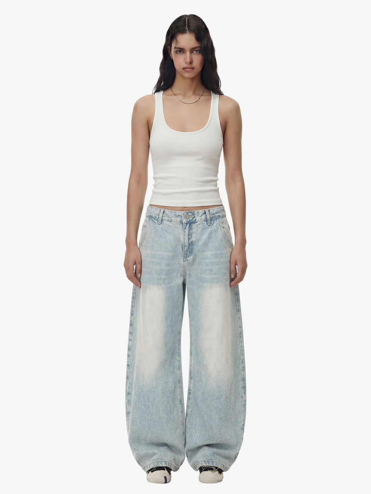 Denim Washed Distressed Barrel Jeans - 2511 - Image 3
