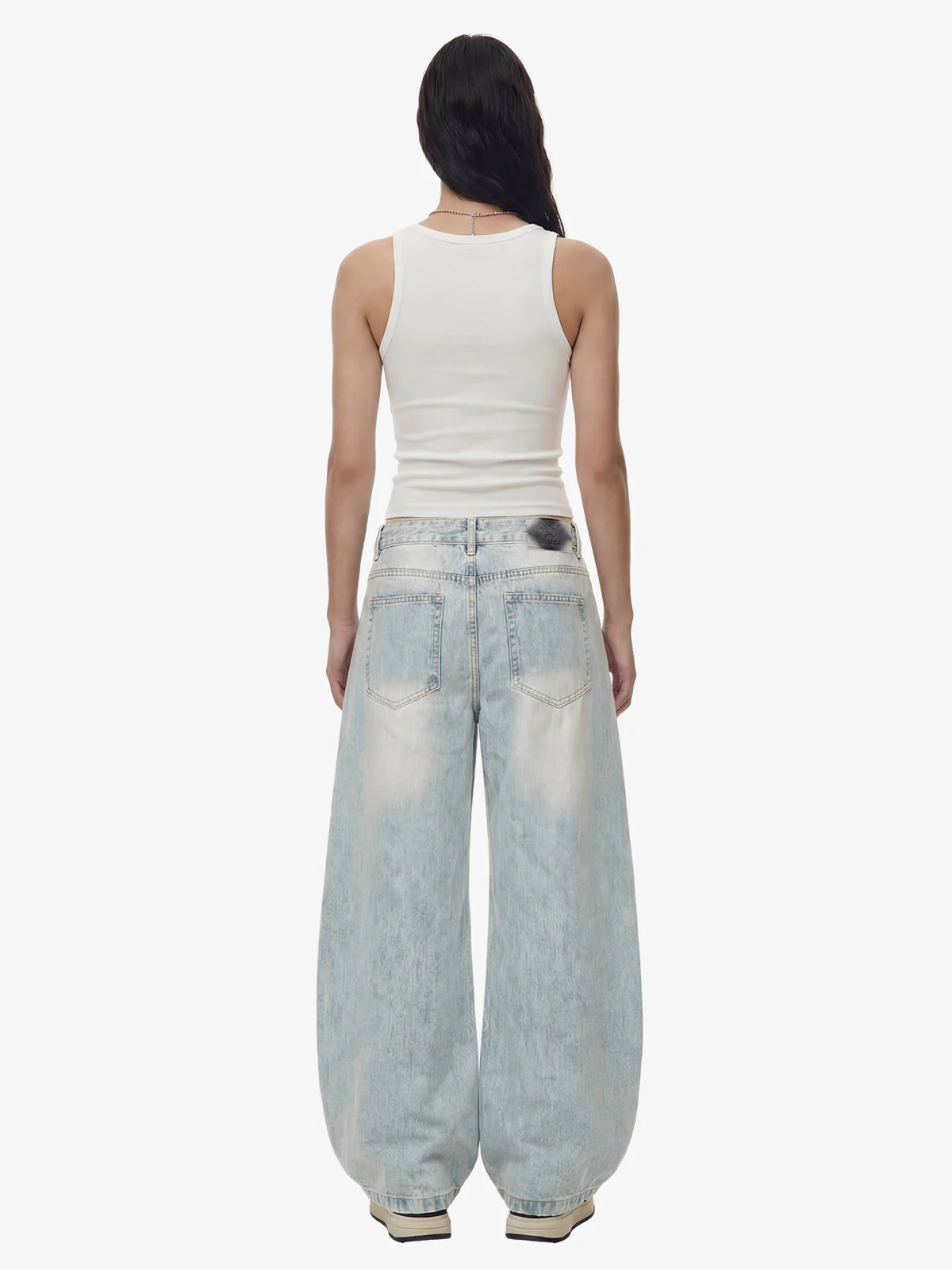 Denim Washed Distressed Barrel Jeans - 2511 - Image 4