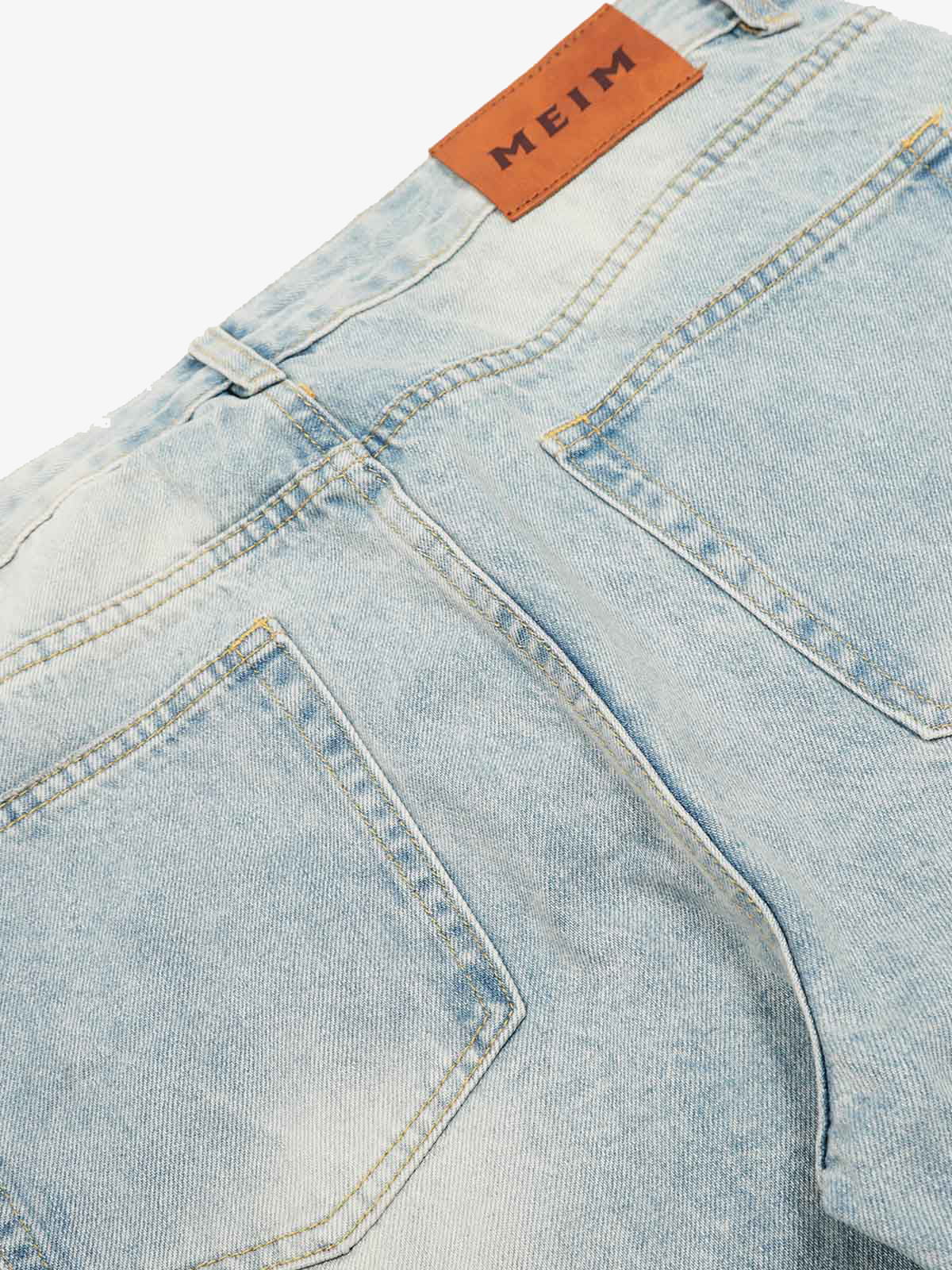 Denim Washed Distressed Barrel Jeans - 2511 - Image 7