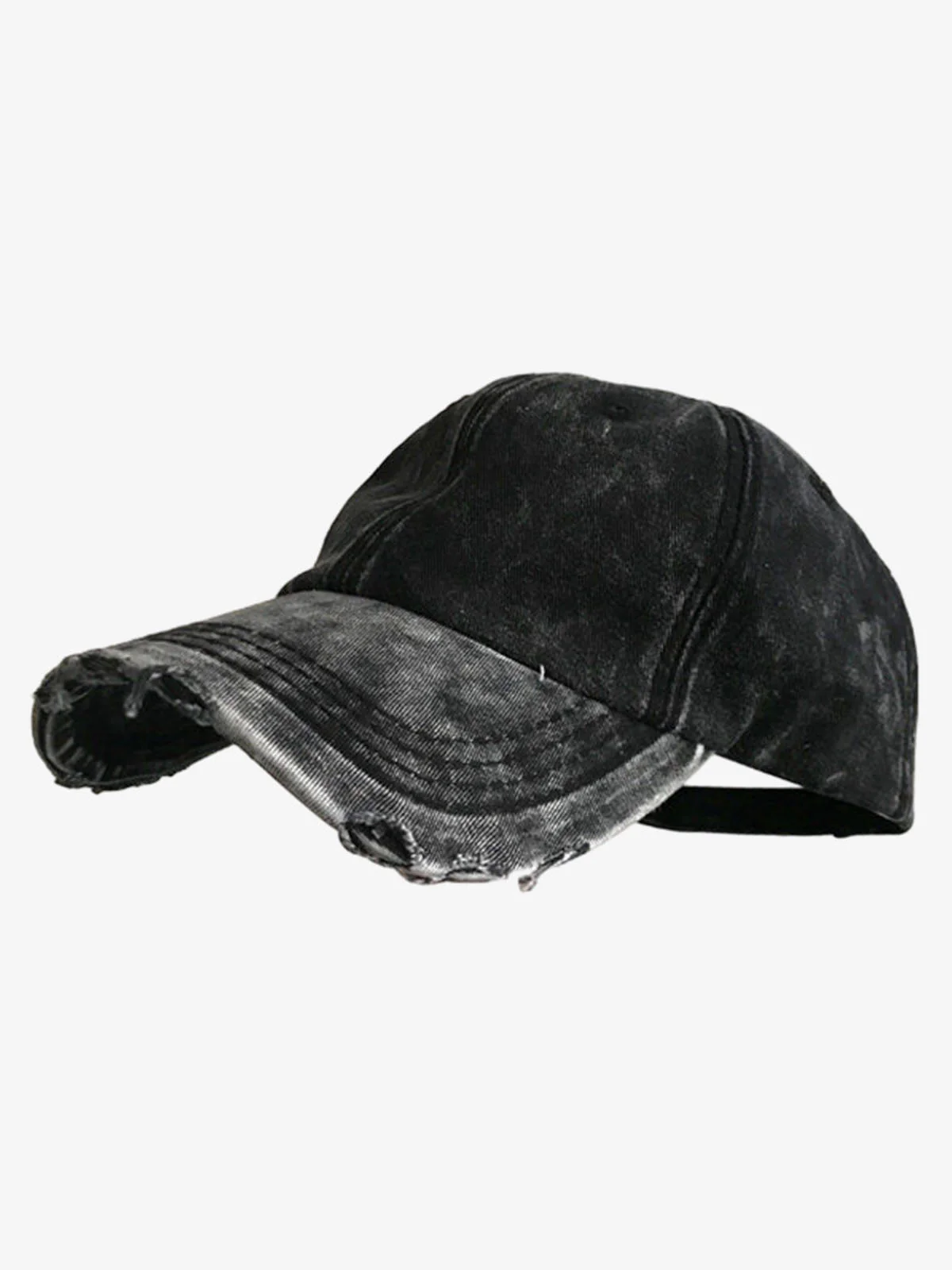 Washed Distressed Frayed Brim Baseball Cap - Image 2
