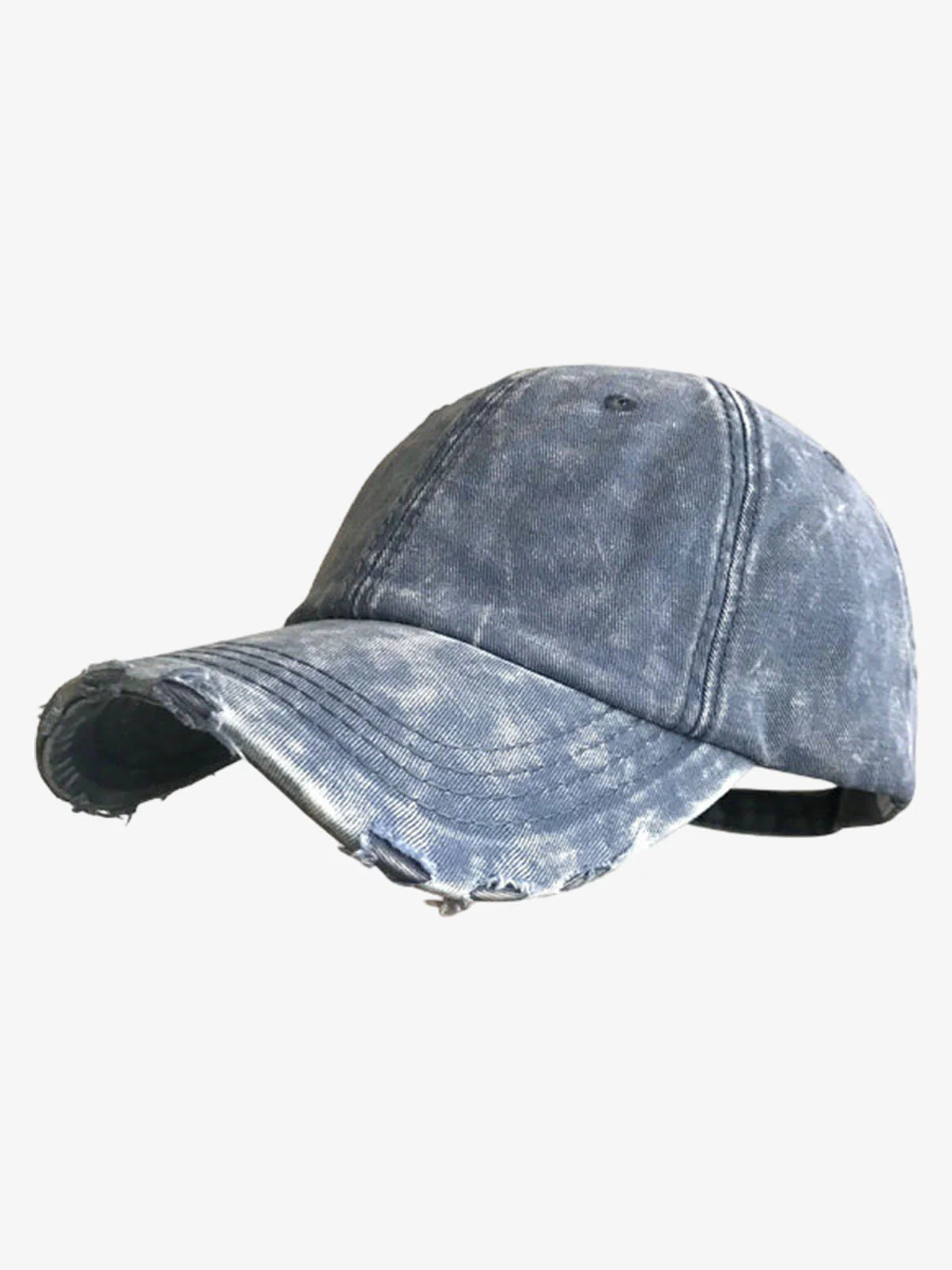 Washed Distressed Frayed Brim Baseball Cap - Image 4