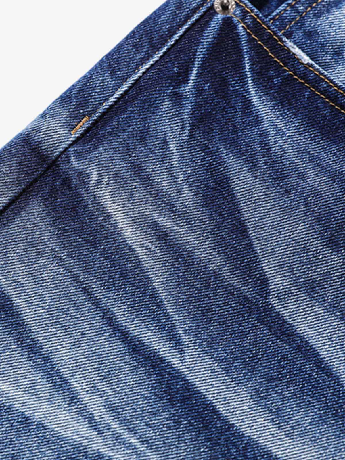 Washed Distressed Wrinkled Dyed Jeans - Image 7