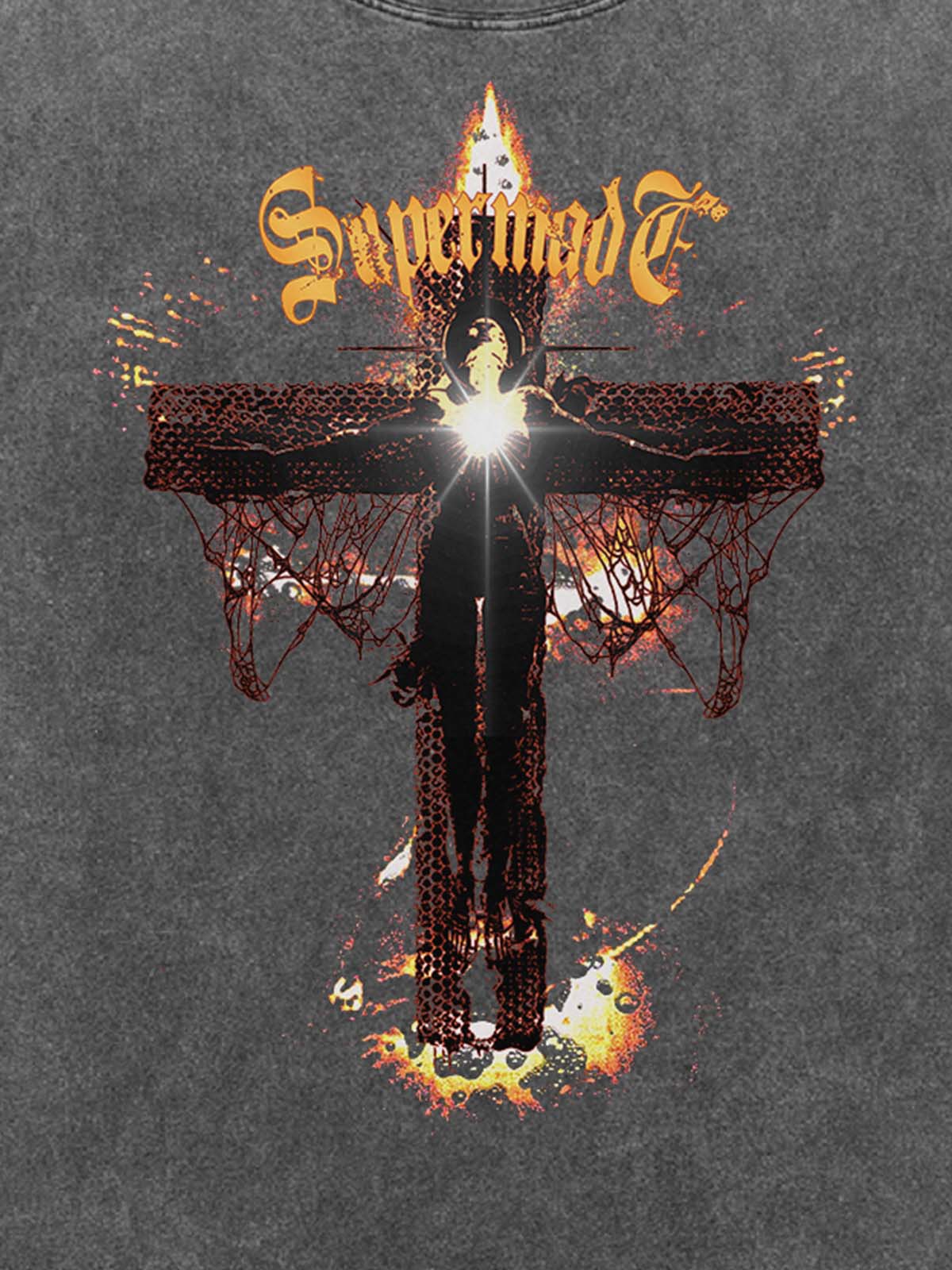 Washed Gothic Cross Graphic T-Shirt - Image 11
