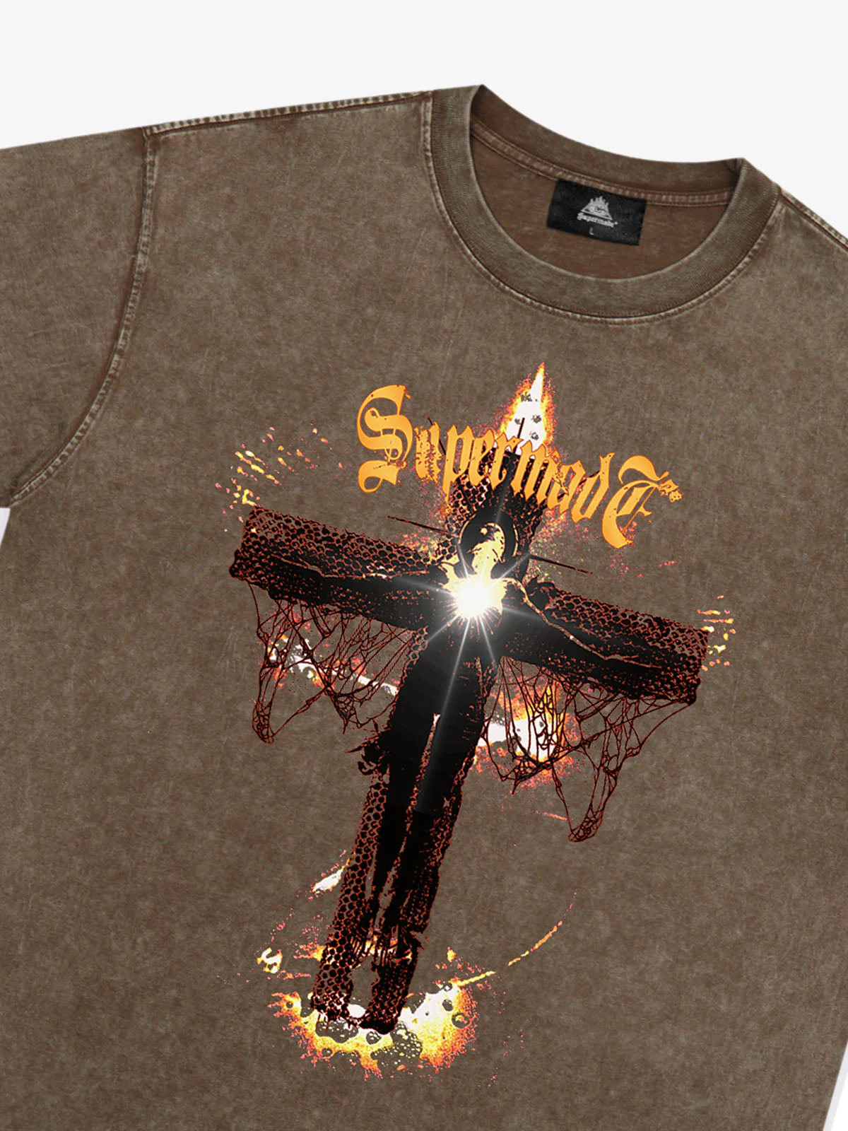 Washed Gothic Cross Graphic T-Shirt - Image 12
