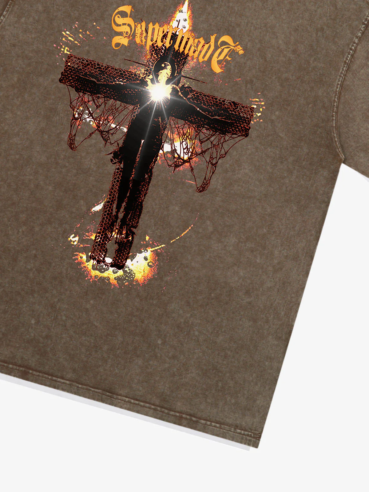 Washed Gothic Cross Graphic T-Shirt - Image 14