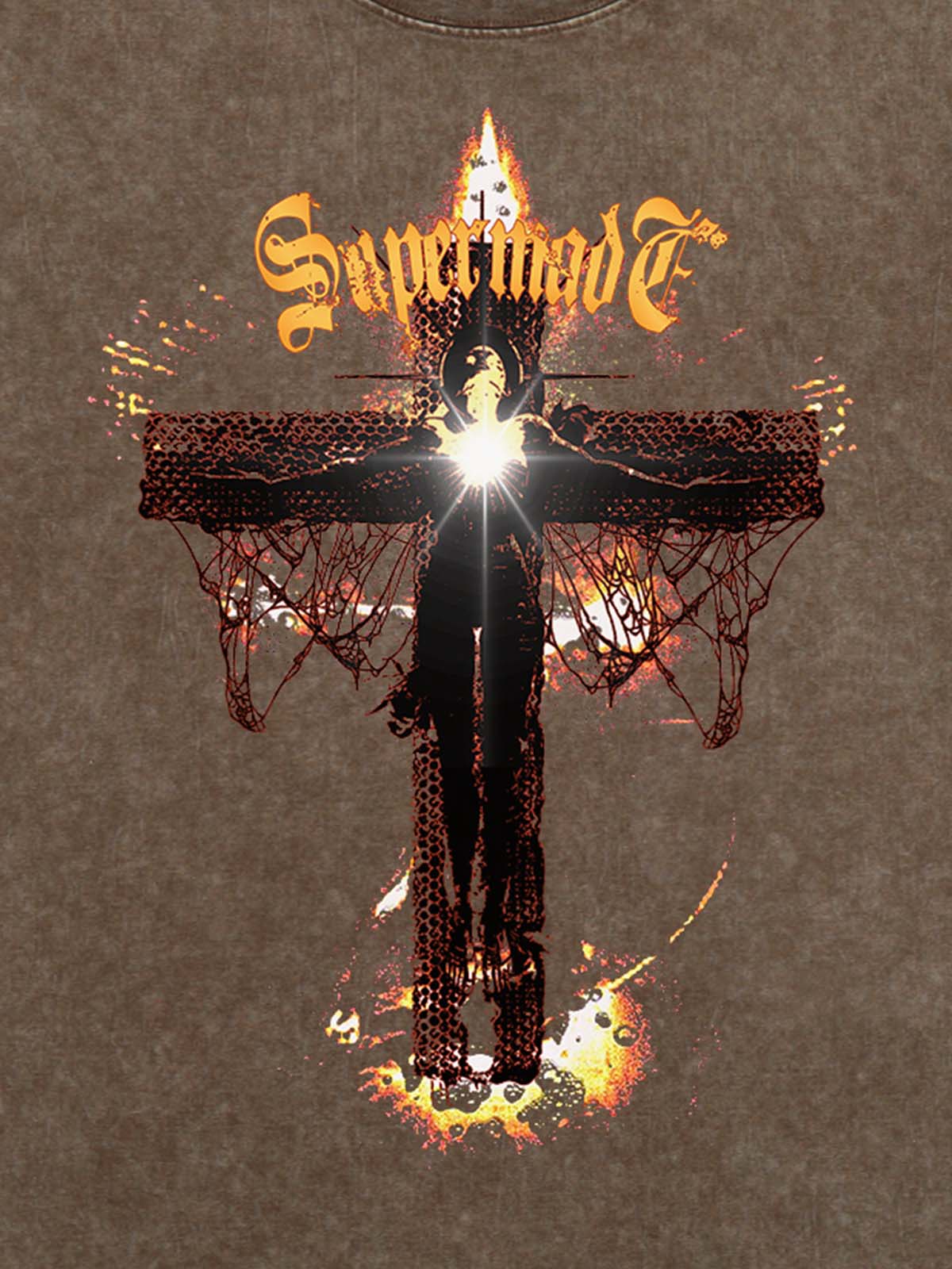 Washed Gothic Cross Graphic T-Shirt - Image 15